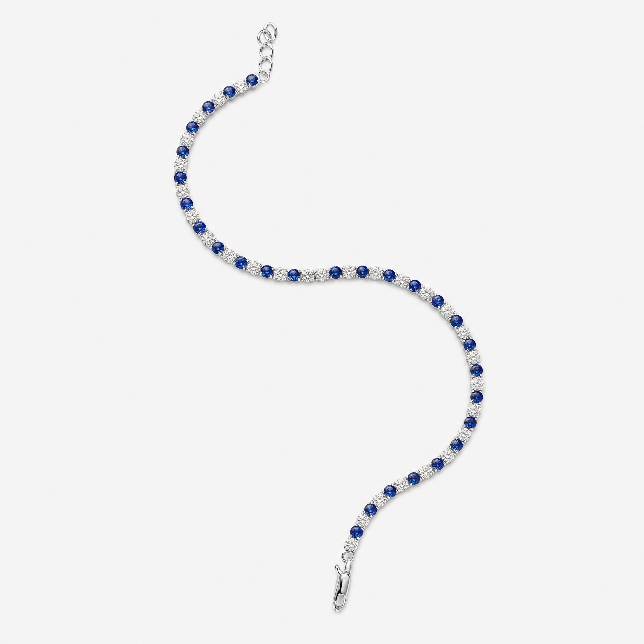 3ct Sapphire and Lab Diamond Tennis Bracelet