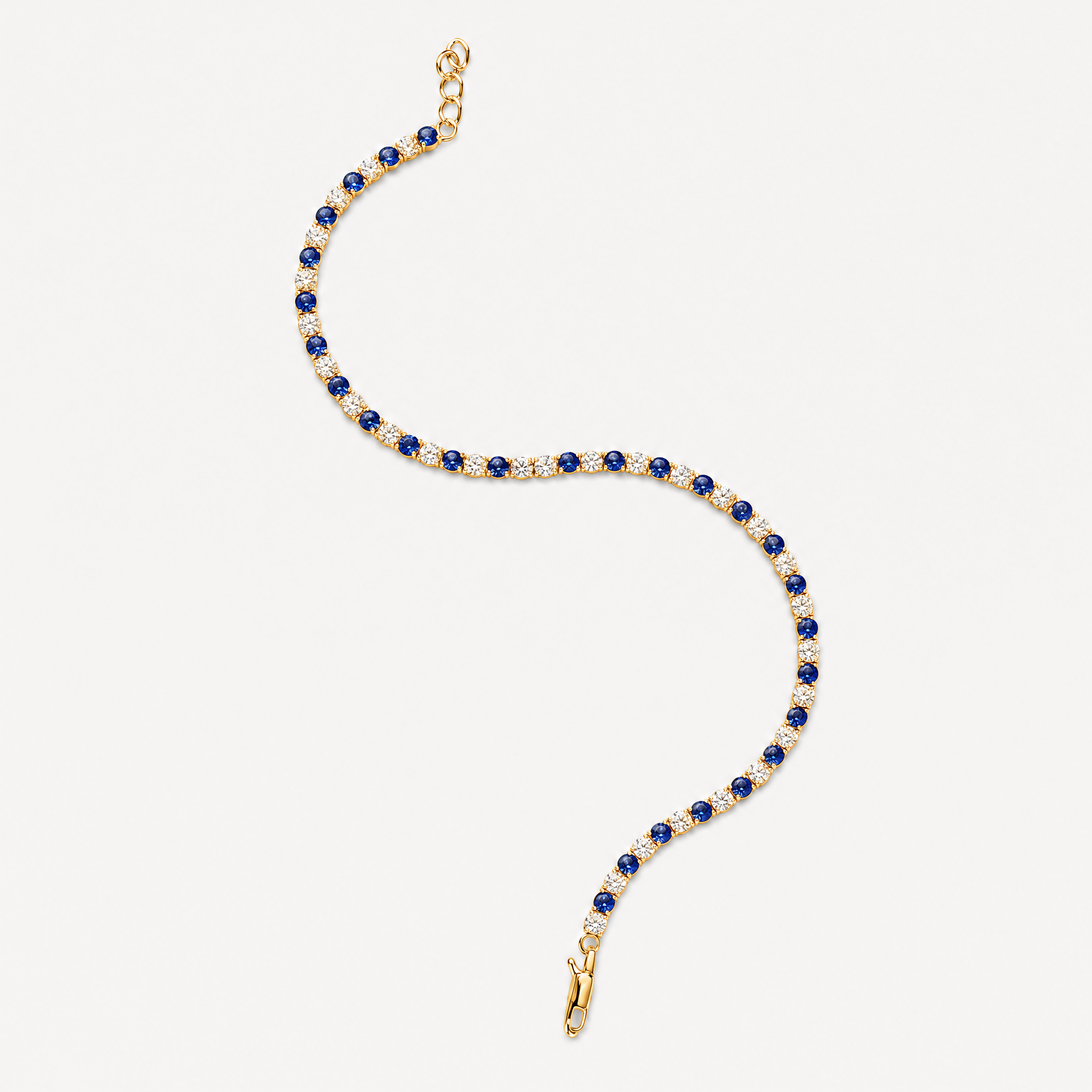 3ct Sapphire and Lab Diamond Tennis Bracelet