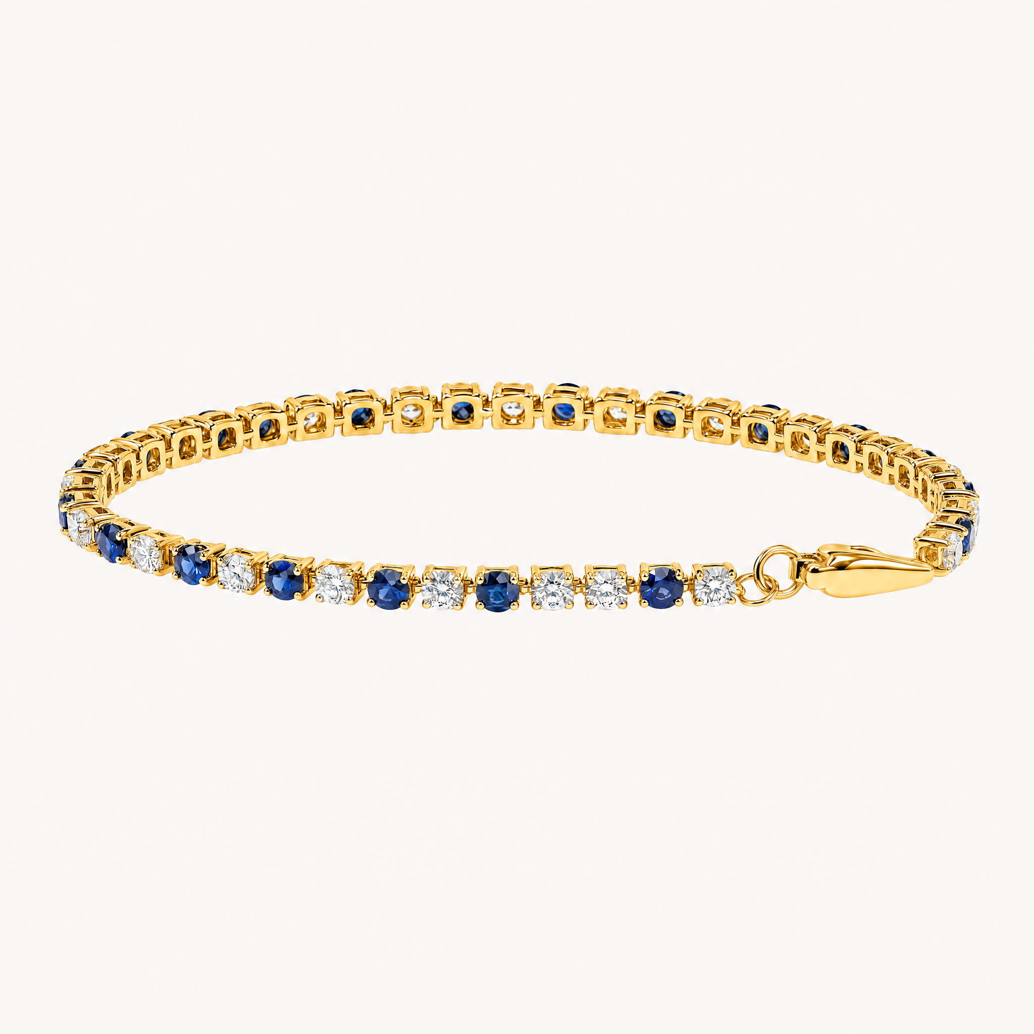 3ct Sapphire and Lab Diamond Tennis Bracelet