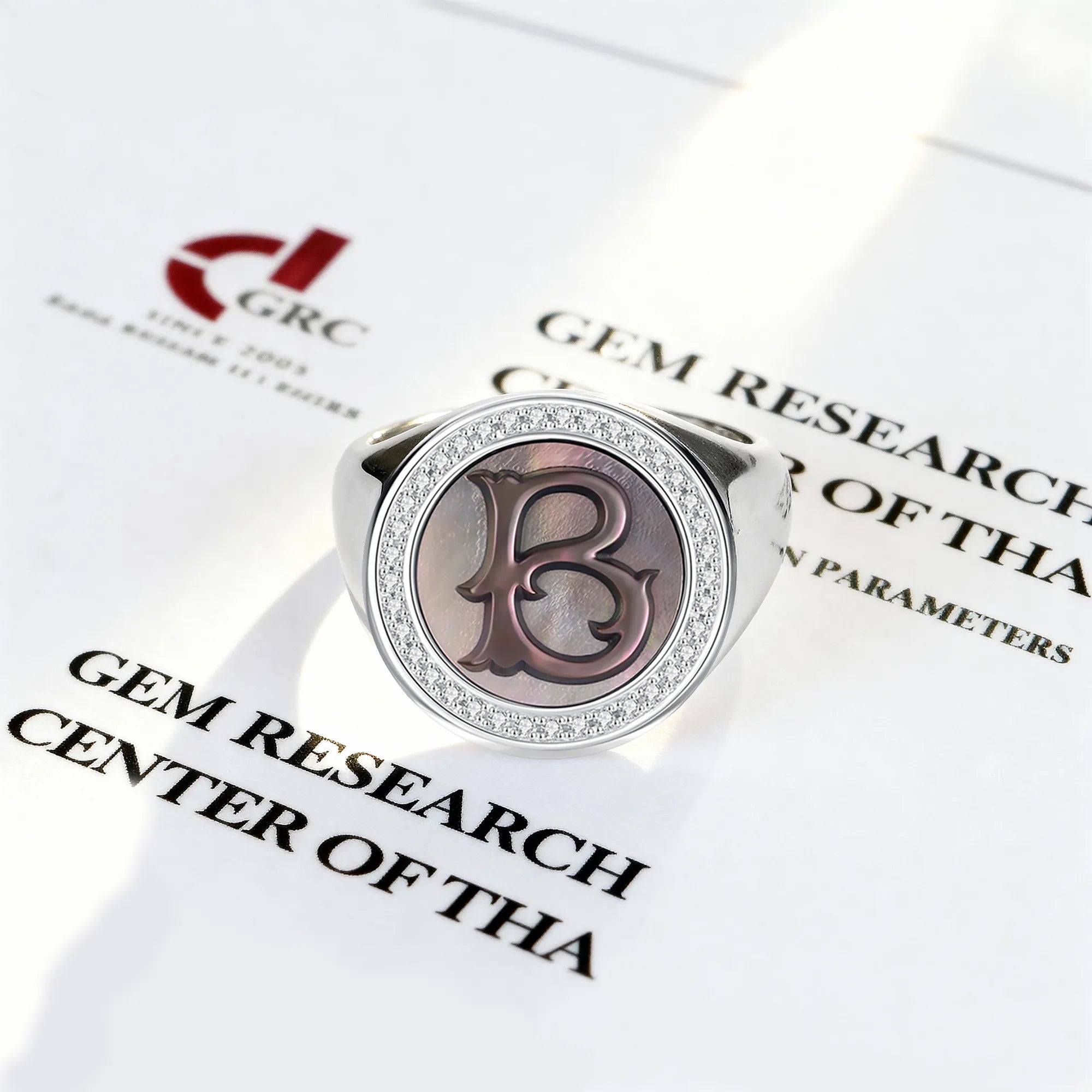 Custom Vintage Signet Alphabet Ring丨Initial B