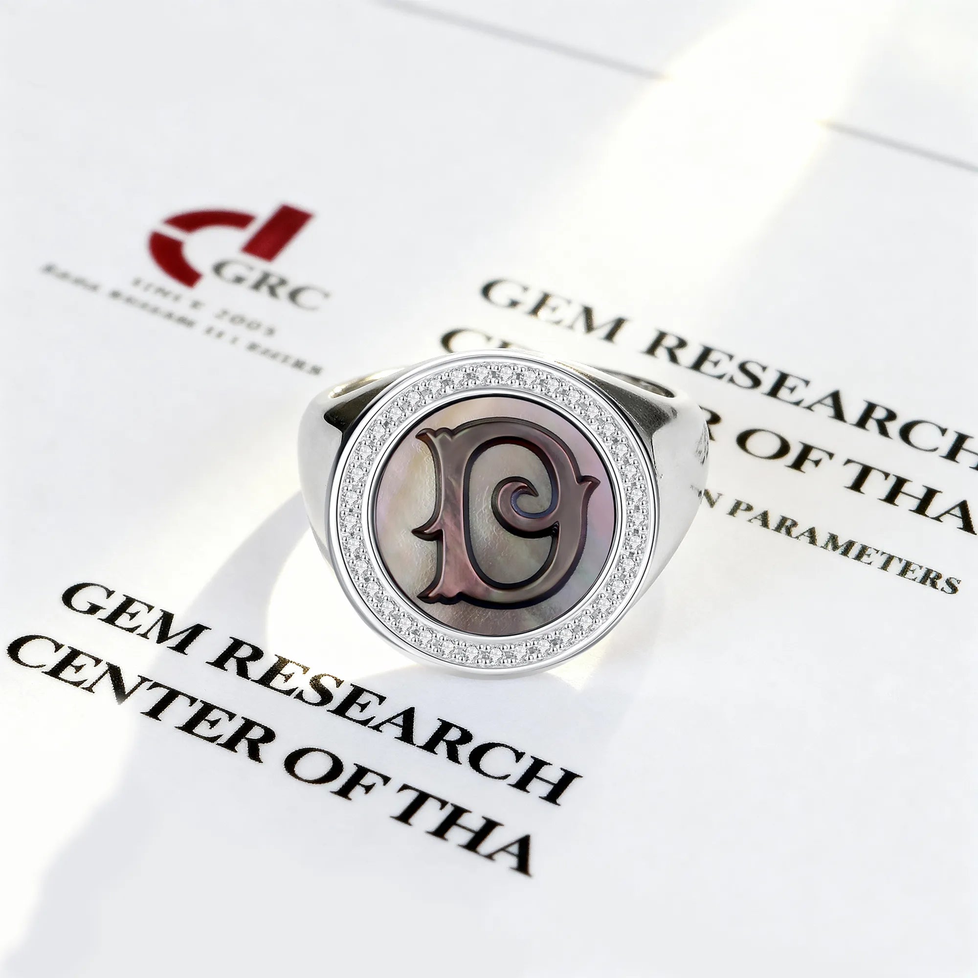 Custom Vintage Signet Alphabet Ring丨Initial D