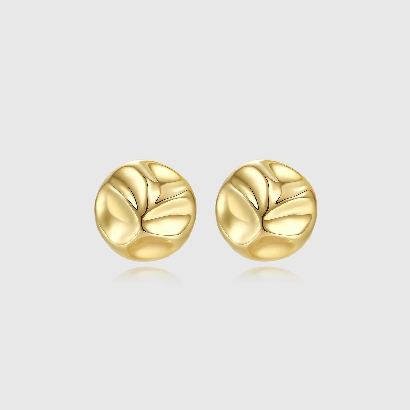 Hollow Gold Moon Texture Stud Earrings