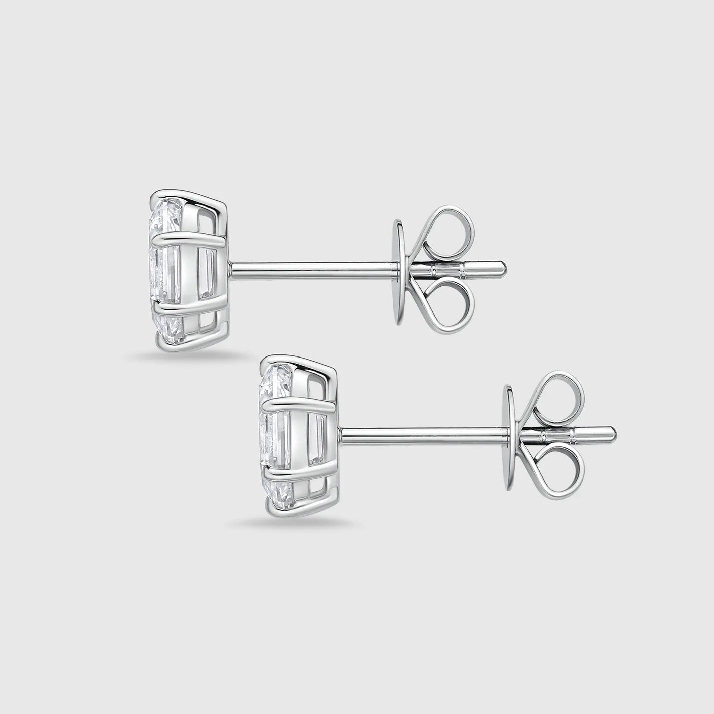 Unique Hexagon Cut Diamond Stud Earrings