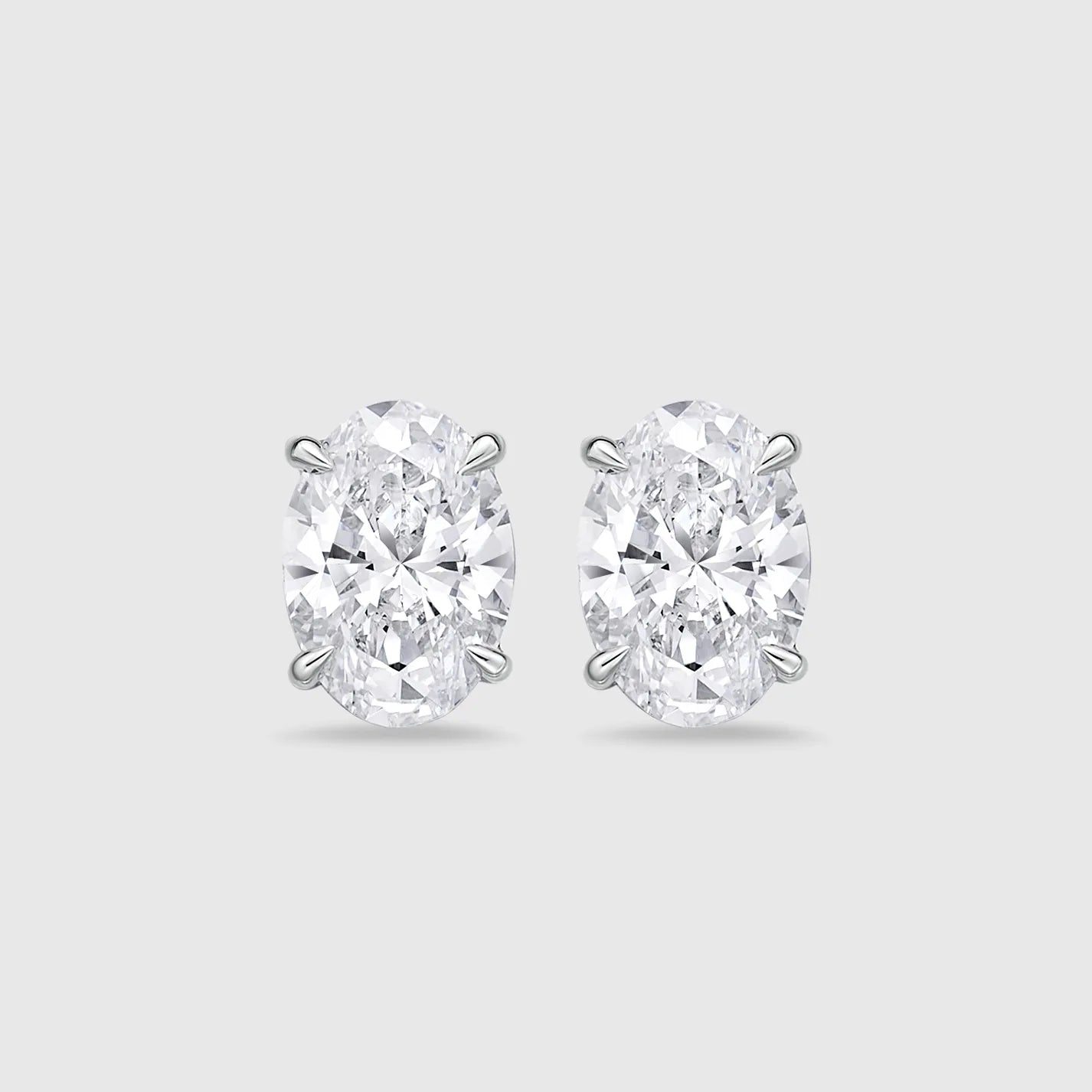 Classic Oval Cut Diamond Stud Earrings
