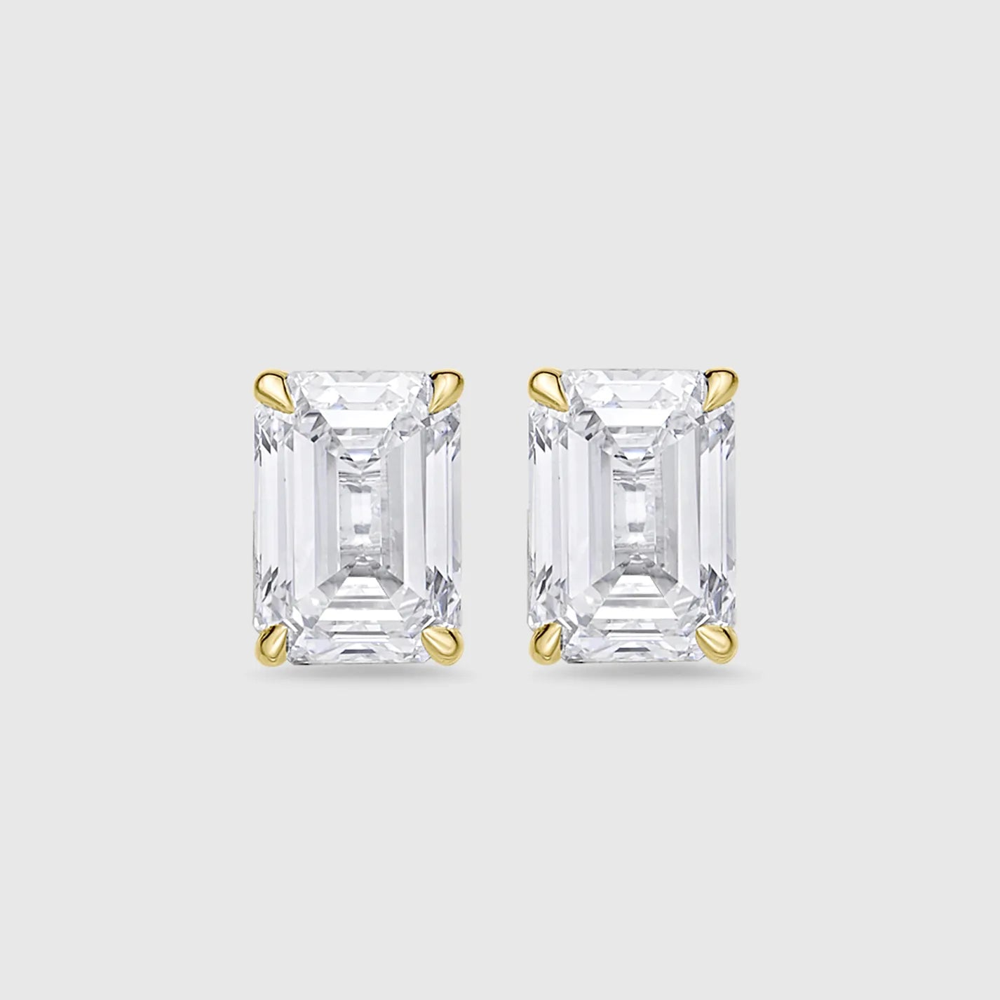 Endless Elegance Emerald Cut Diamond Stud Earrings