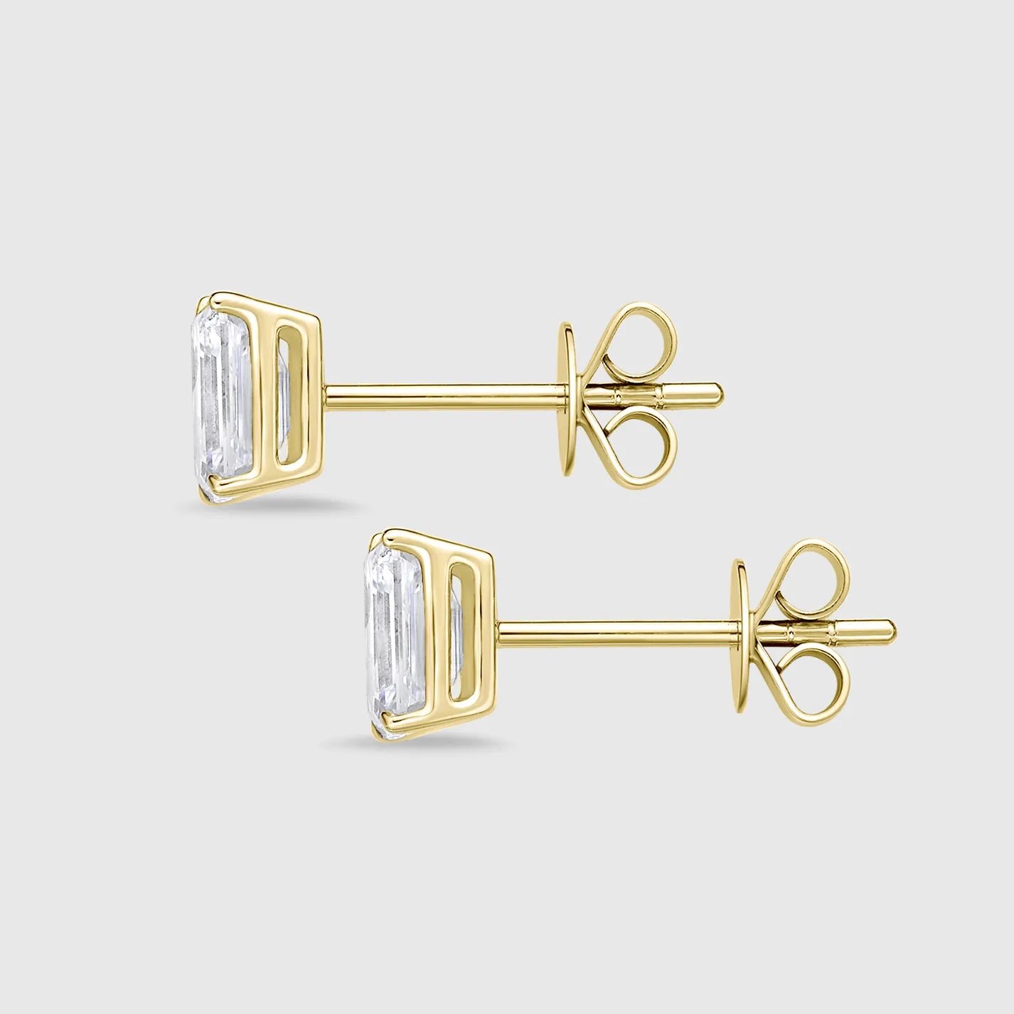 Endless Elegance Emerald Cut Diamond Stud Earrings