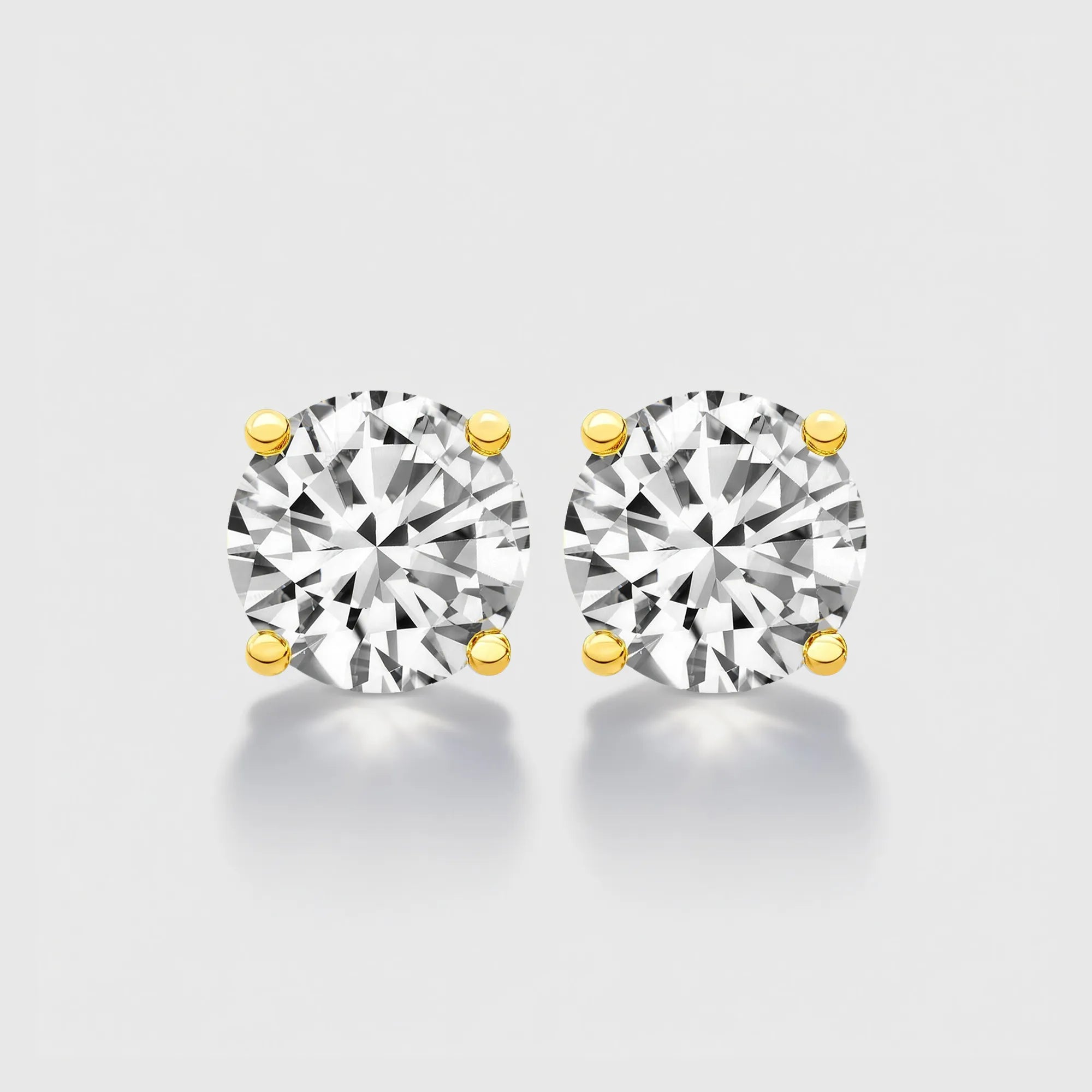 Round Cut Classic Solitaire Necklace & Stud Earrings Jewelry Set