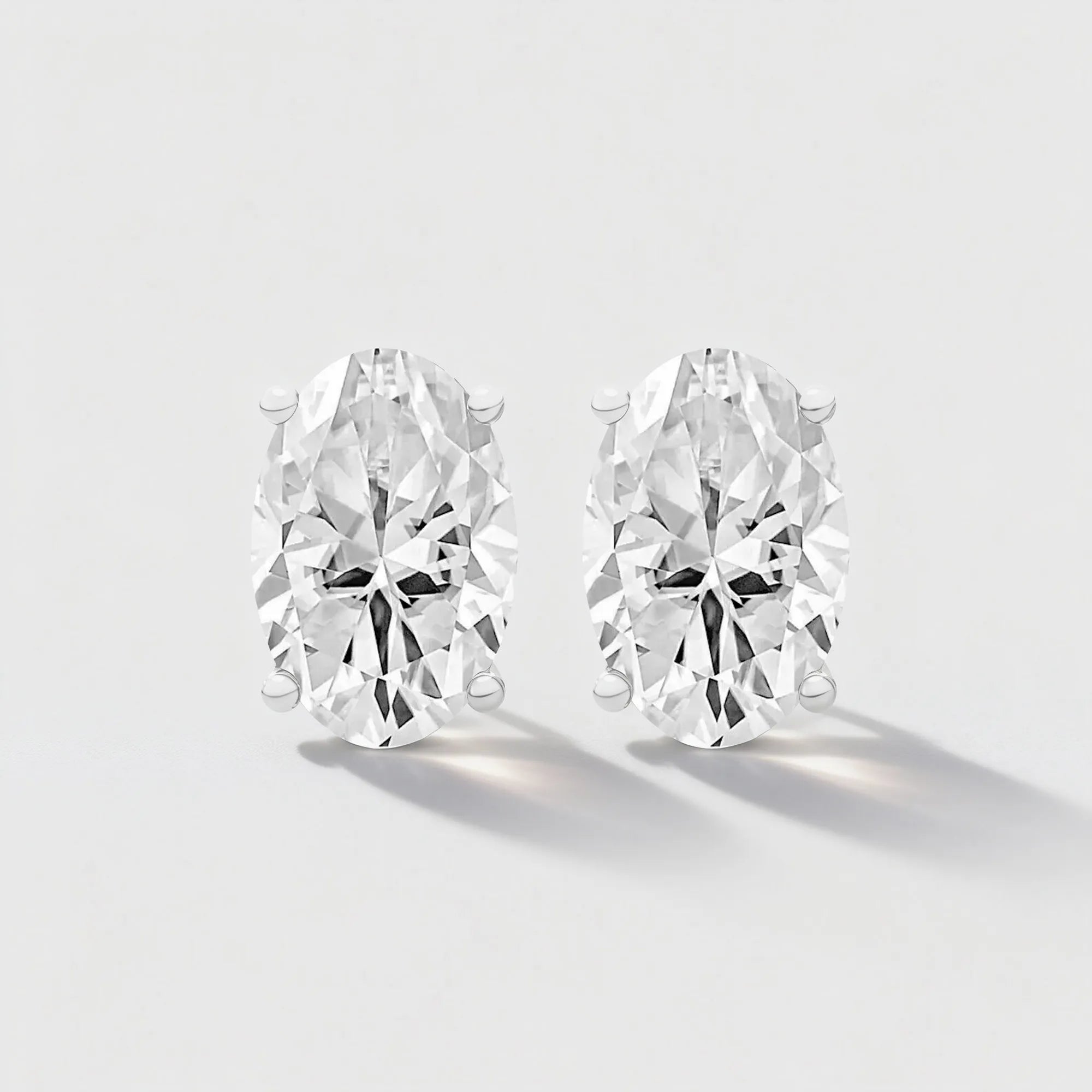 Oval Cut Classic Solitaire Necklace & Stud Earrings Jewelry Set