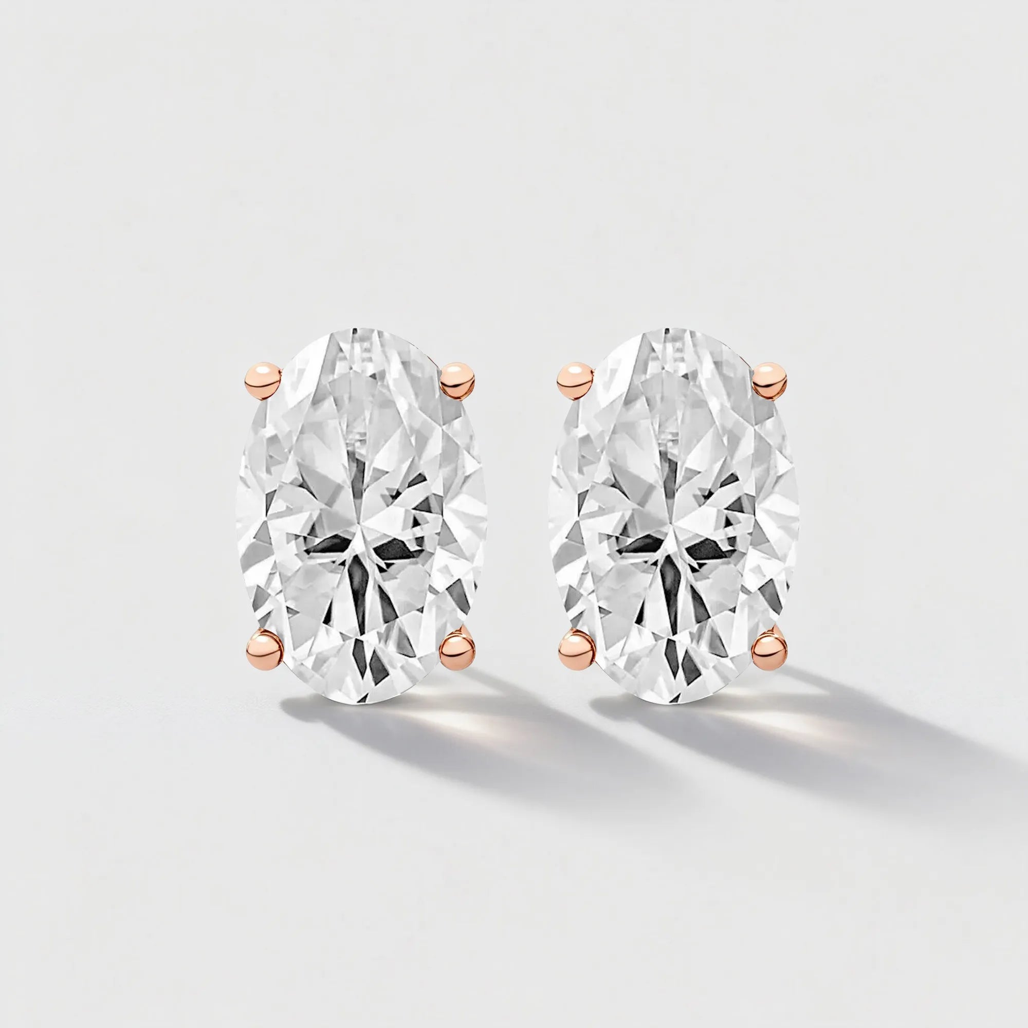 Oval Cut Classic Solitaire Necklace & Stud Earrings Jewelry Set