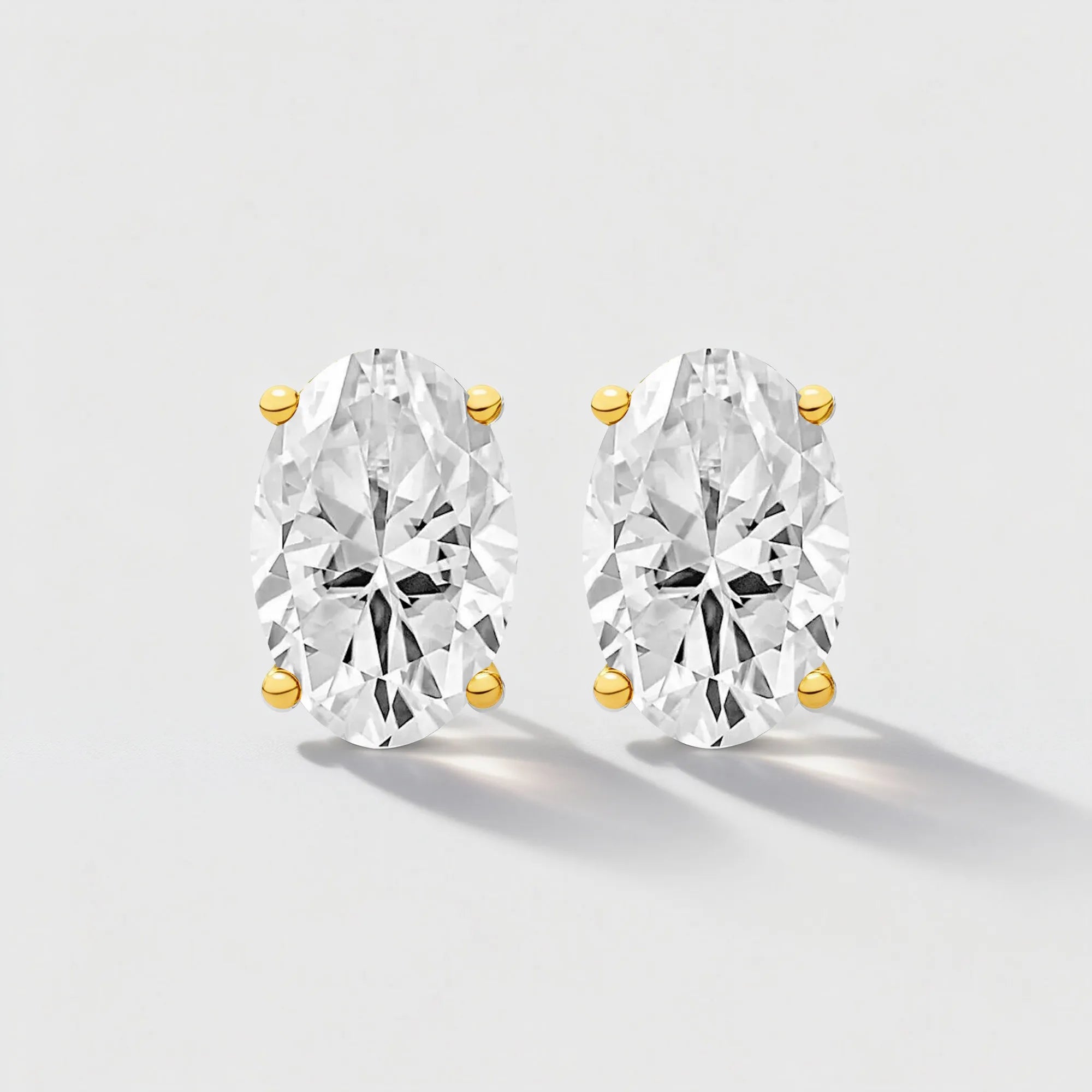 Oval Cut Classic Solitaire Necklace & Stud Earrings Jewelry Set