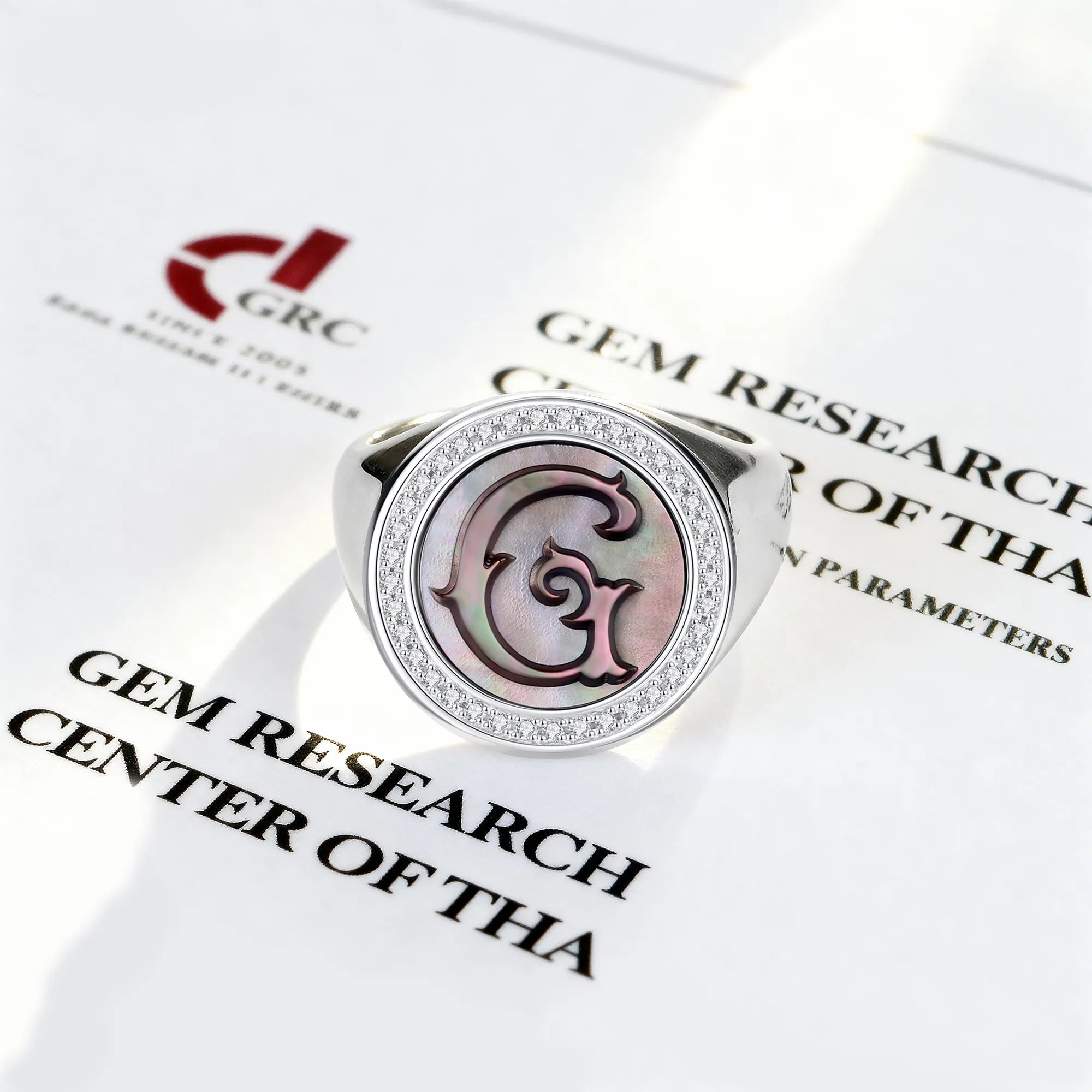 Custom Vintage Signet Alphabet Ring丨Initial G