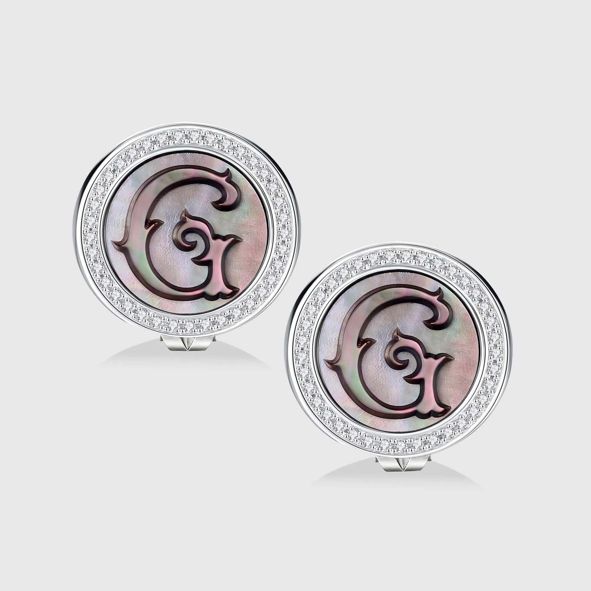 Initial G Stud Earring – Silver & Mother of Pearl
