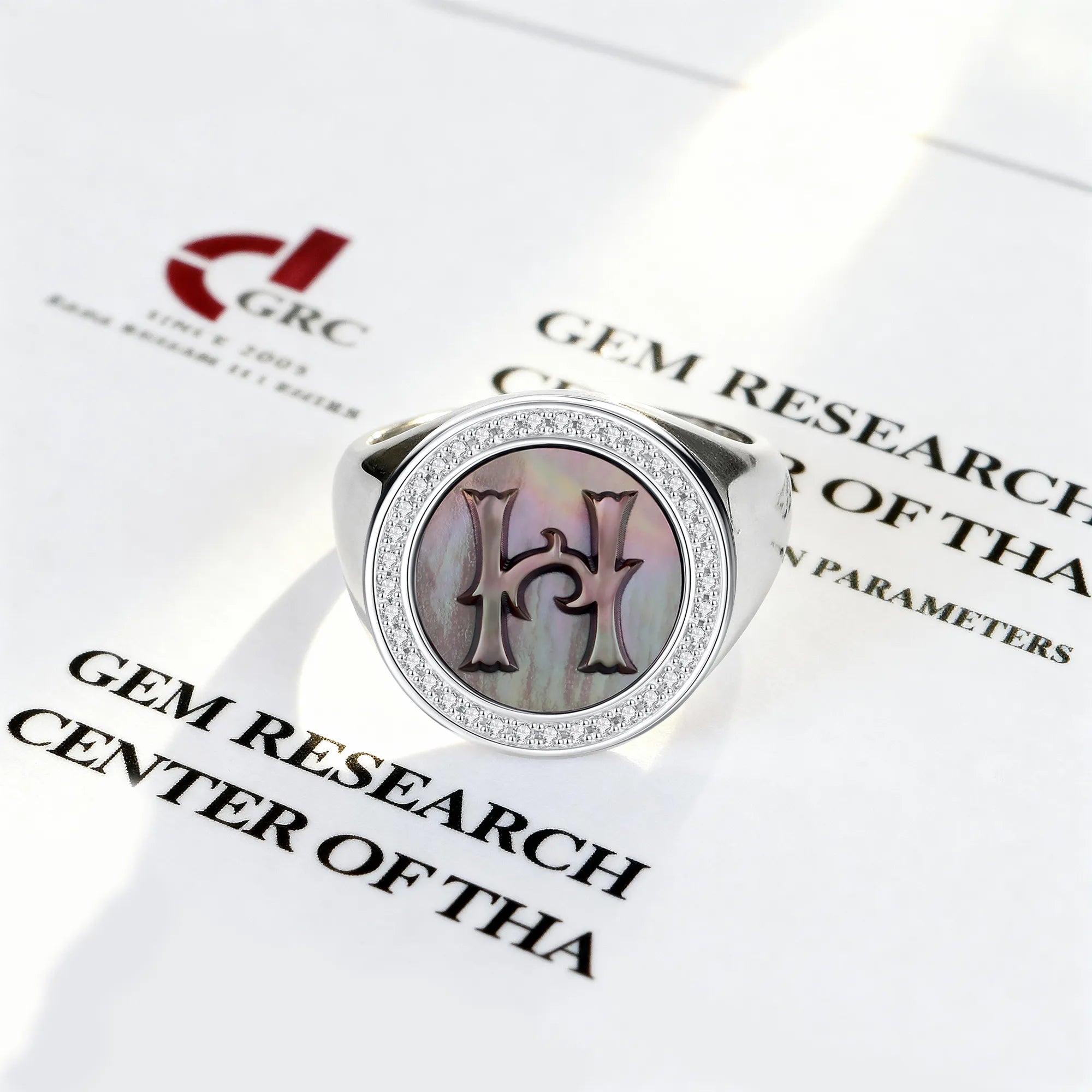 Custom Vintage Signet Alphabet Ring丨Initial H