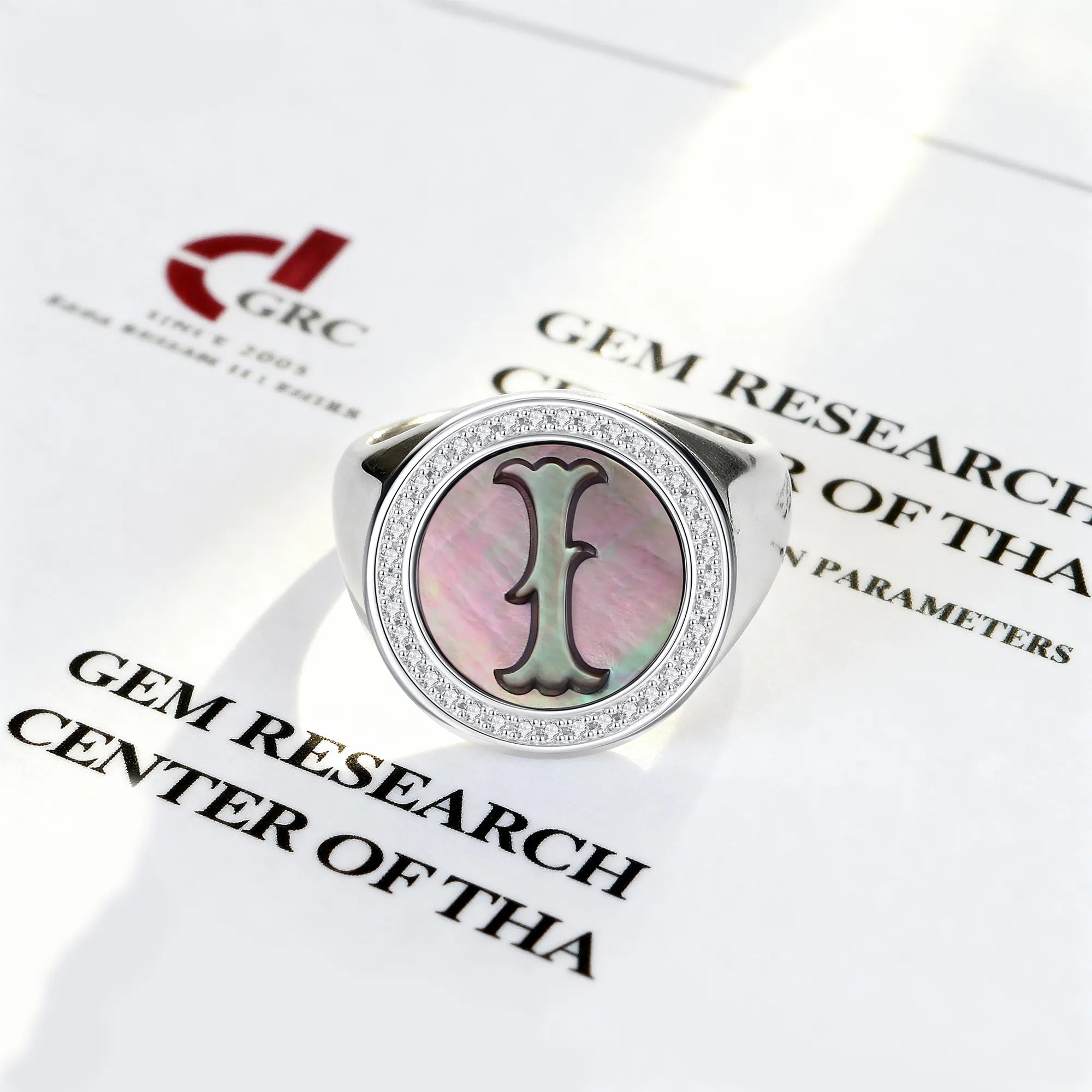 Custom Vintage Signet Alphabet Ring丨Initial I