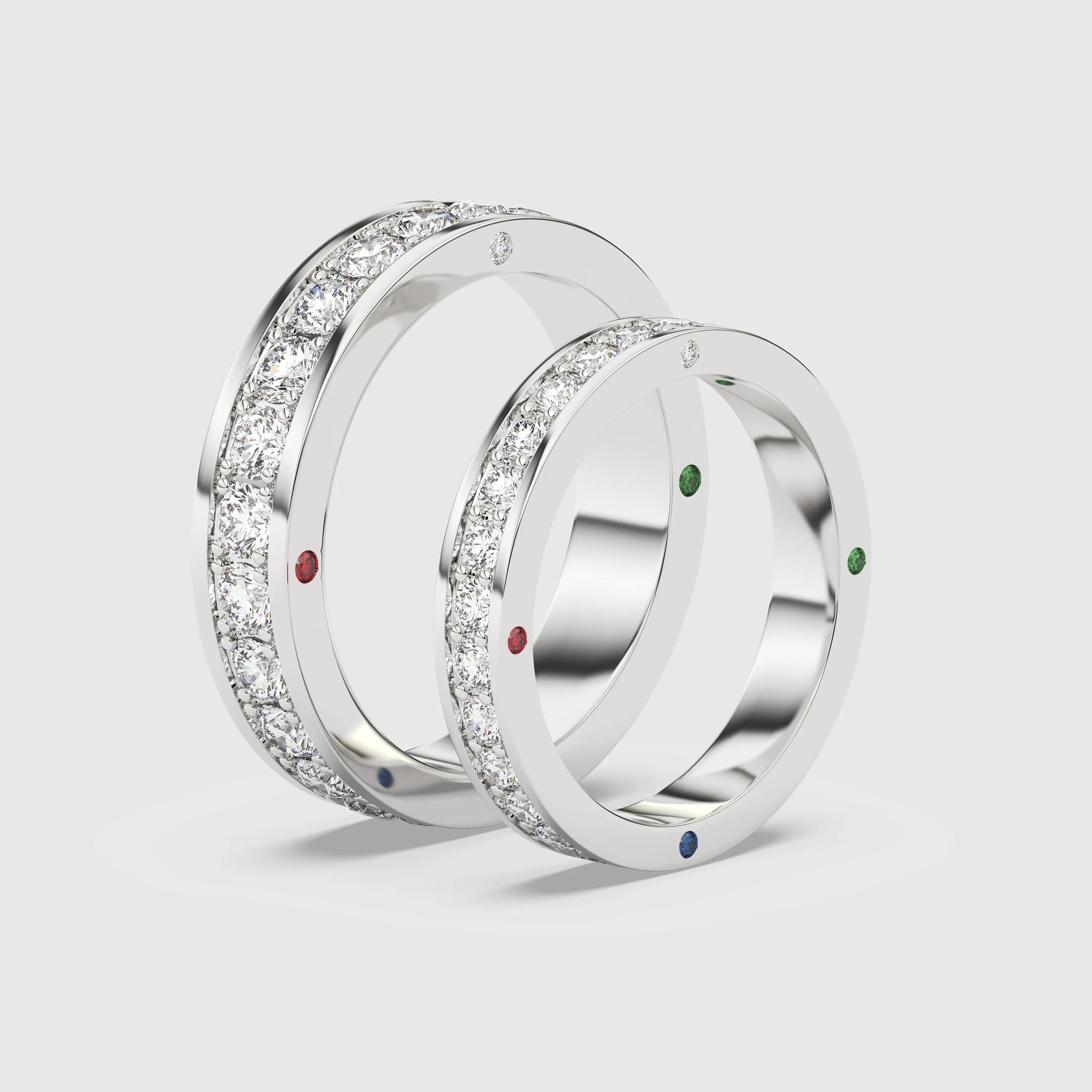 Lab Diamond Eternity Couple Ring 2PCs