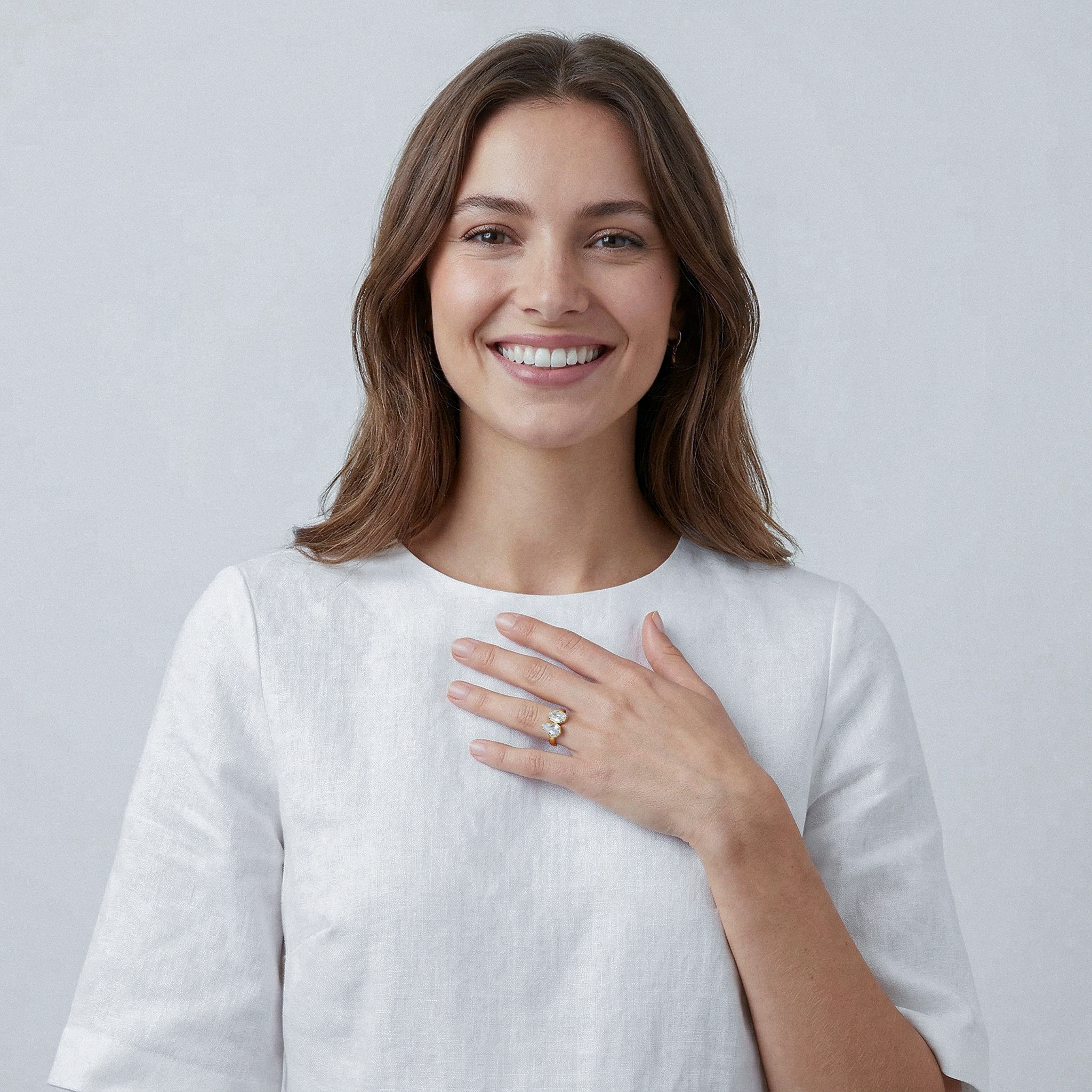 Luxury Step Oval &  Pear Cut Lab Diamond Ring