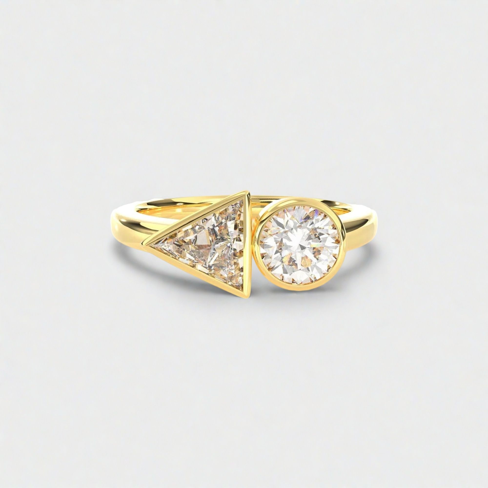 Classic Round Triangle Two Diamond Ring | Brilliant Carats