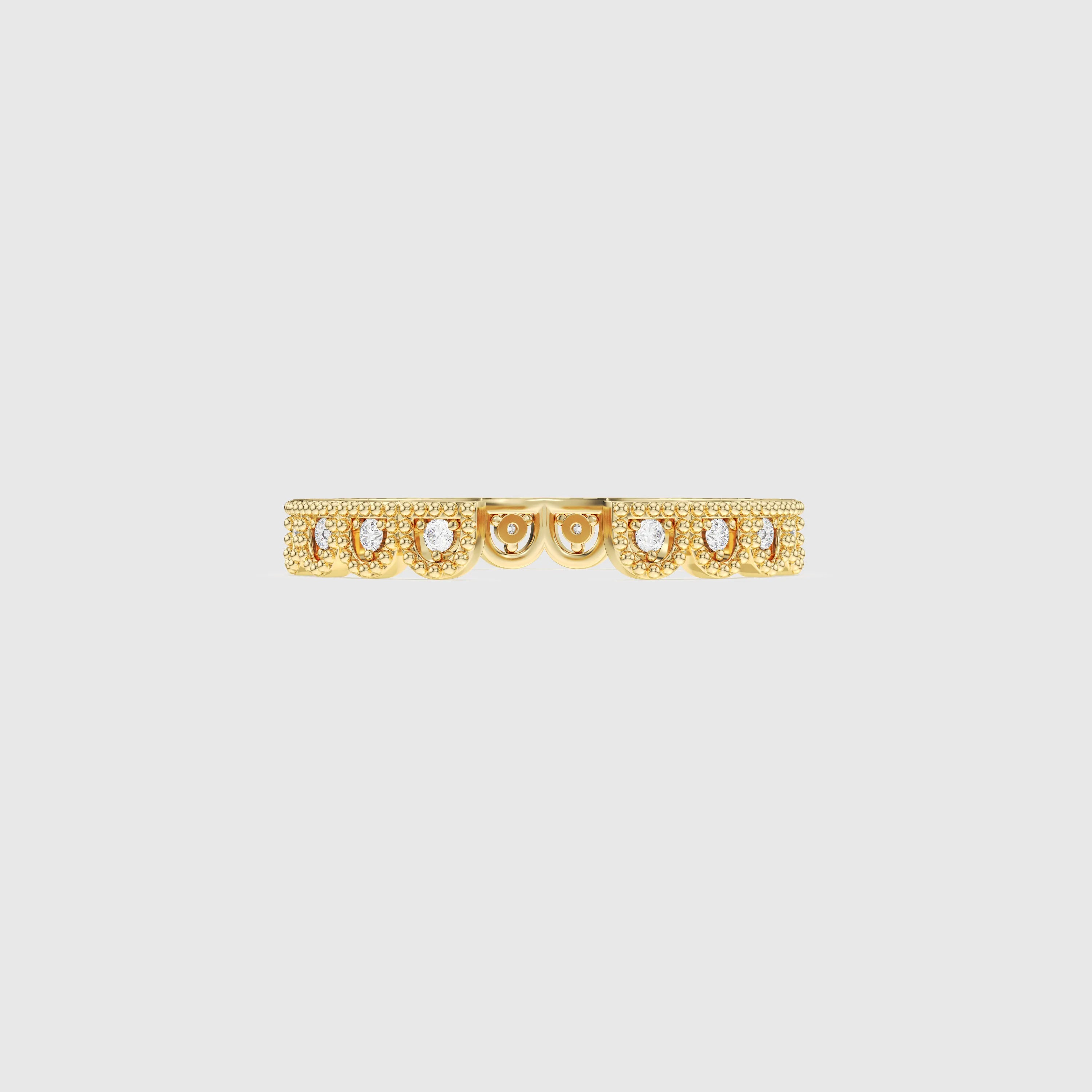 Bague minimaliste avec diamants en forme de poire et de rond