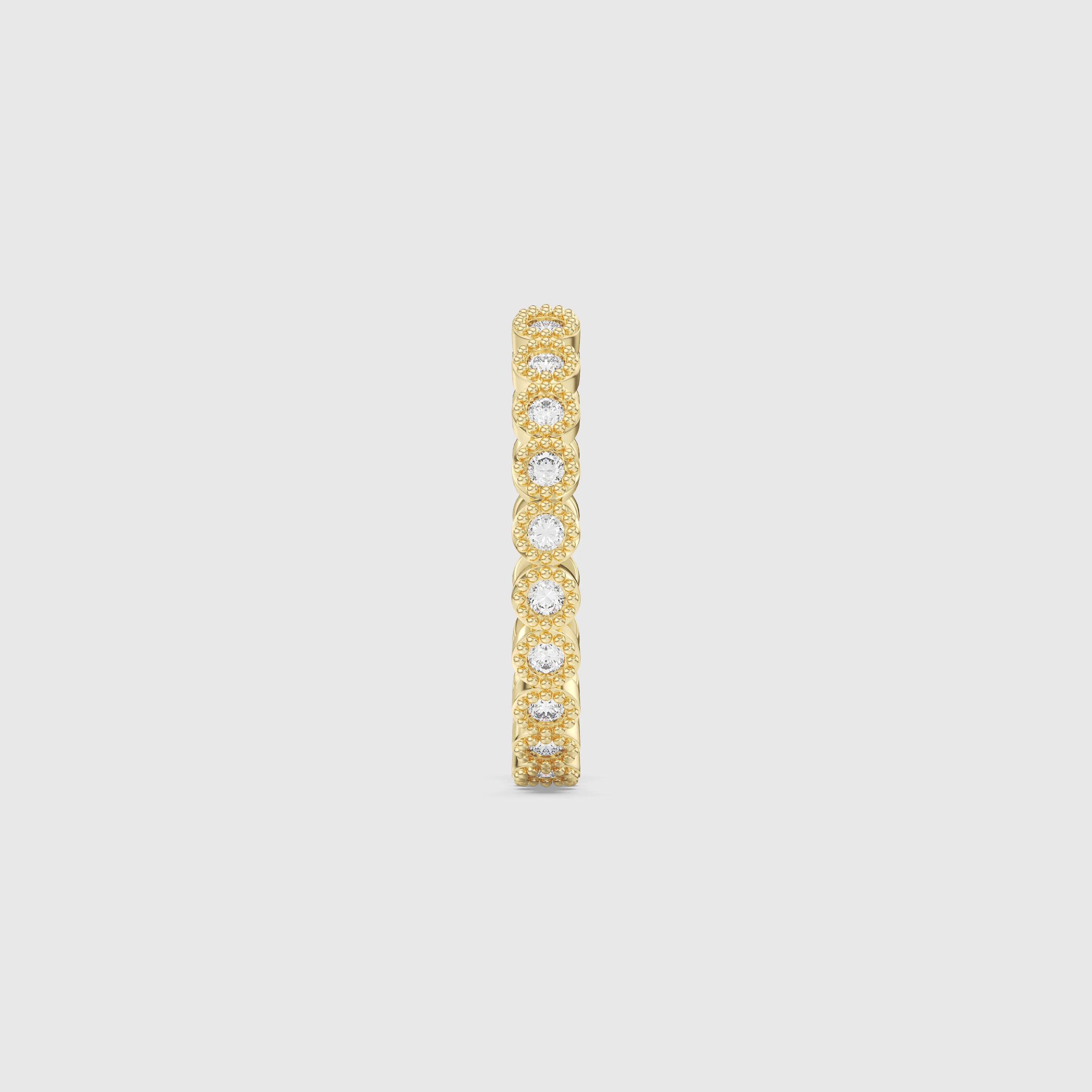 Bague minimaliste avec diamants en forme de poire et de rond