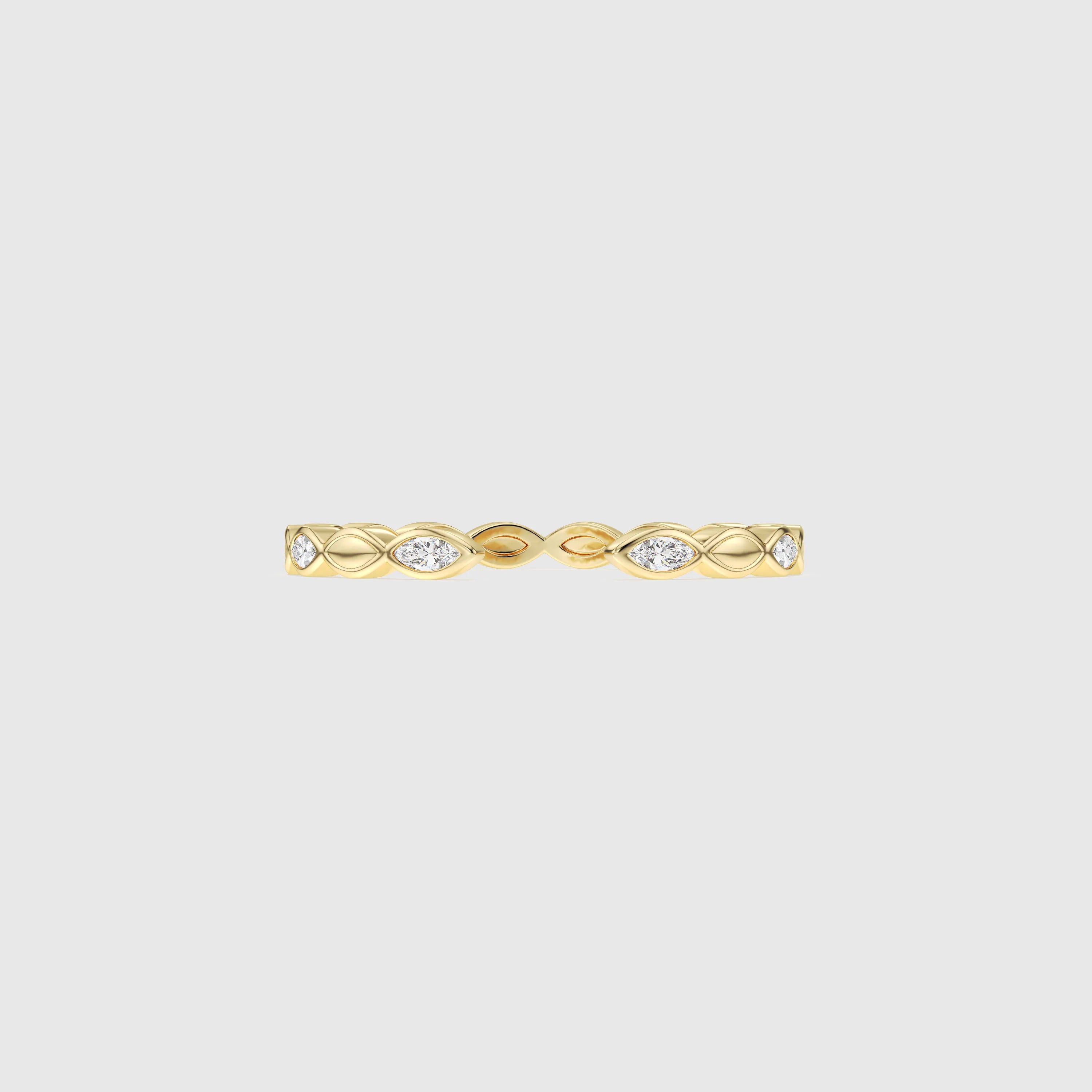 Bague minimaliste avec diamants en forme de poire et de rond