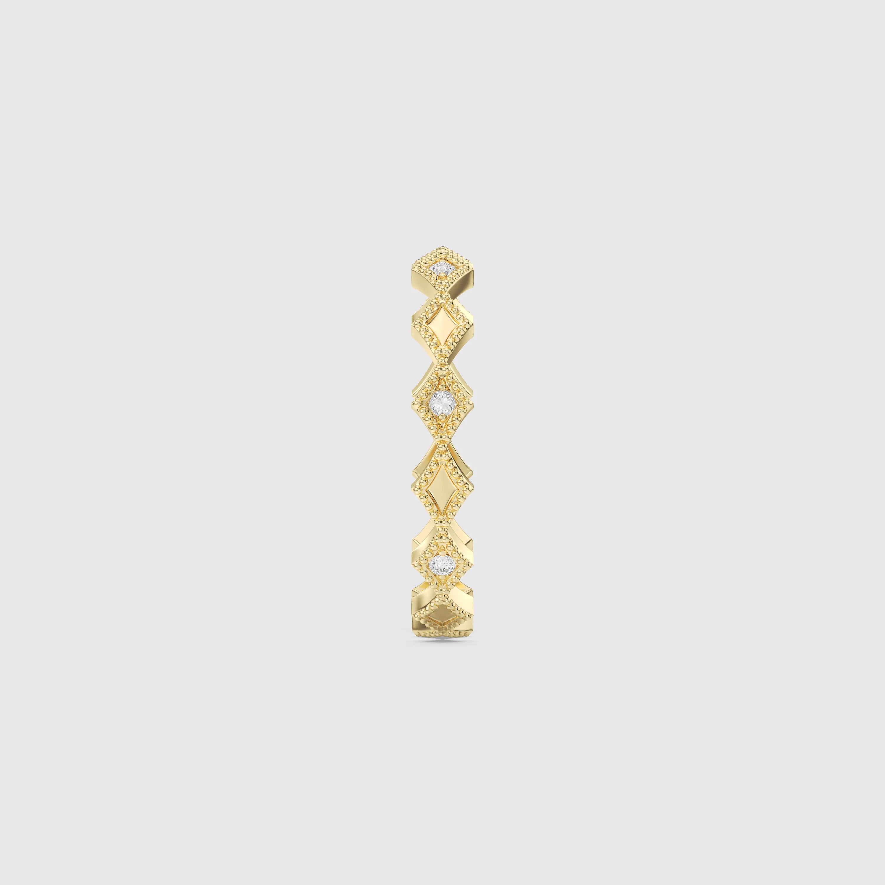 Bague minimaliste avec diamants en forme de poire et de rond