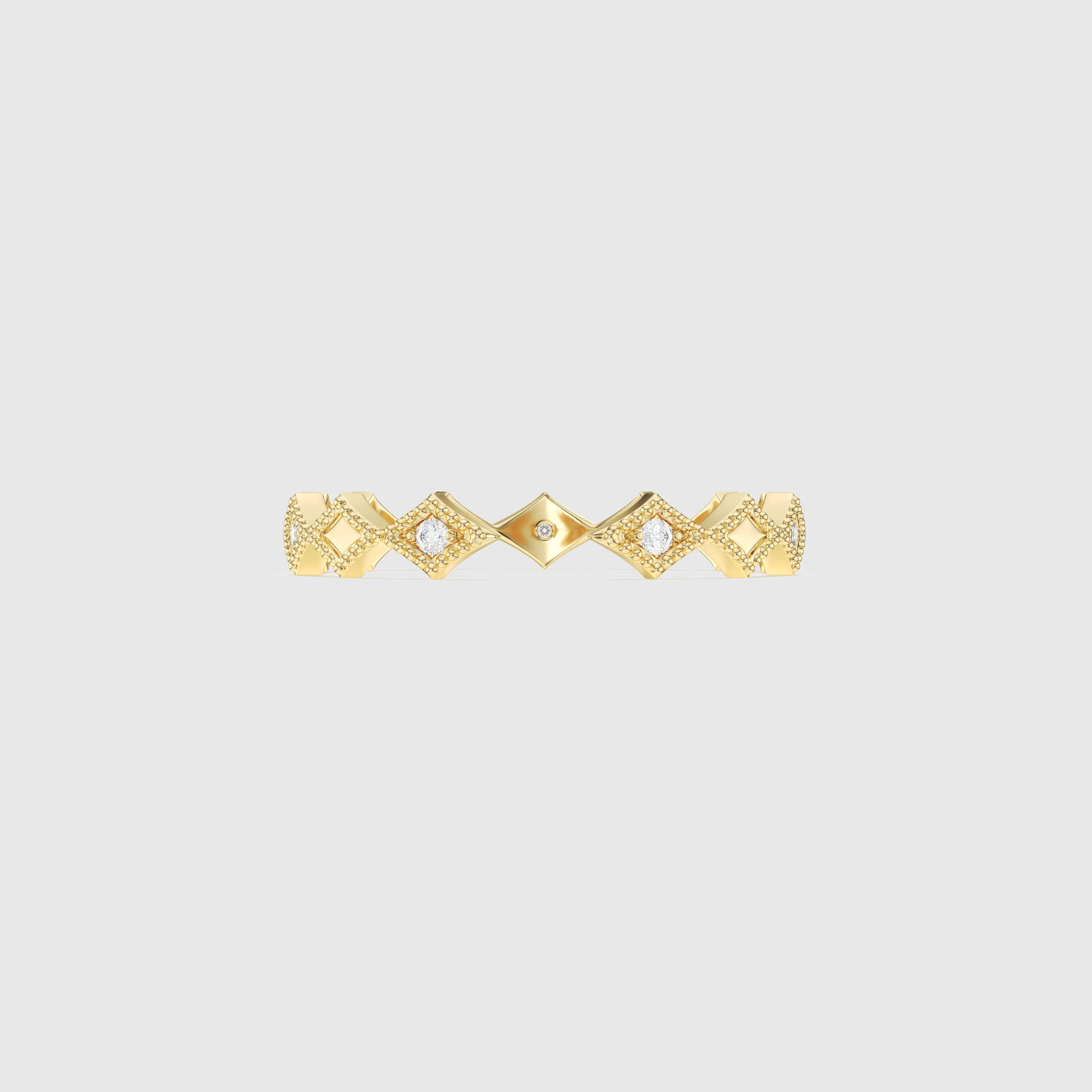 Bague minimaliste avec diamants en forme de poire et de rond