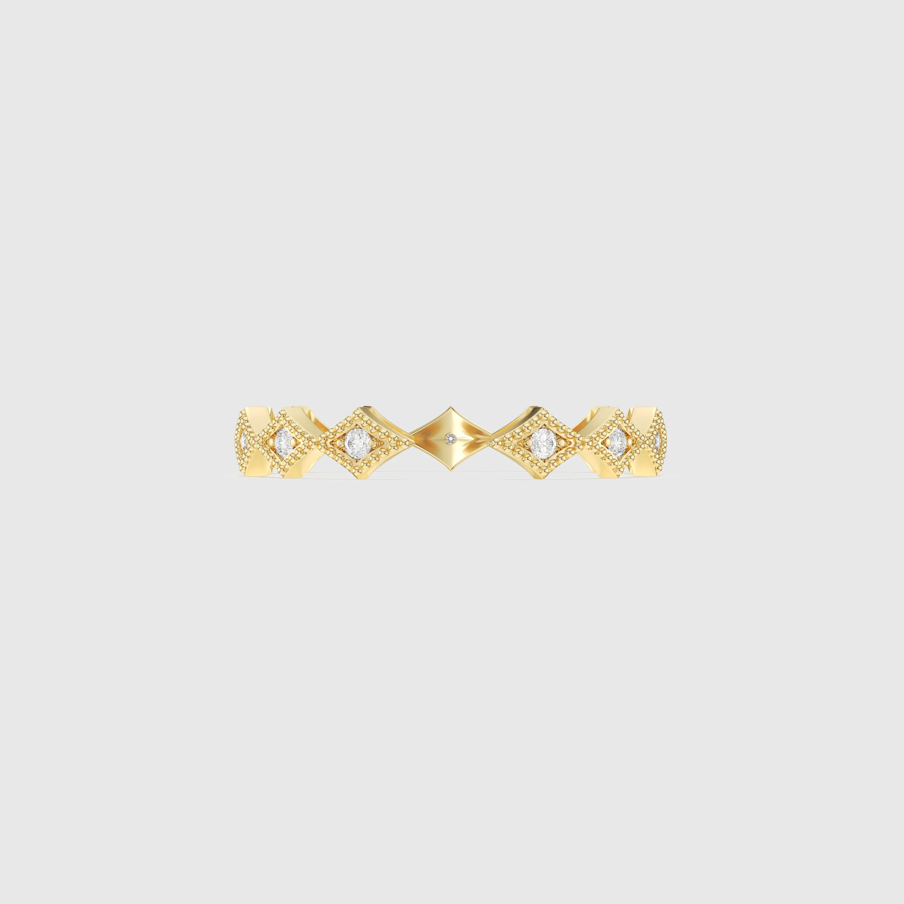 Bague minimaliste avec diamants en forme de poire et de rond