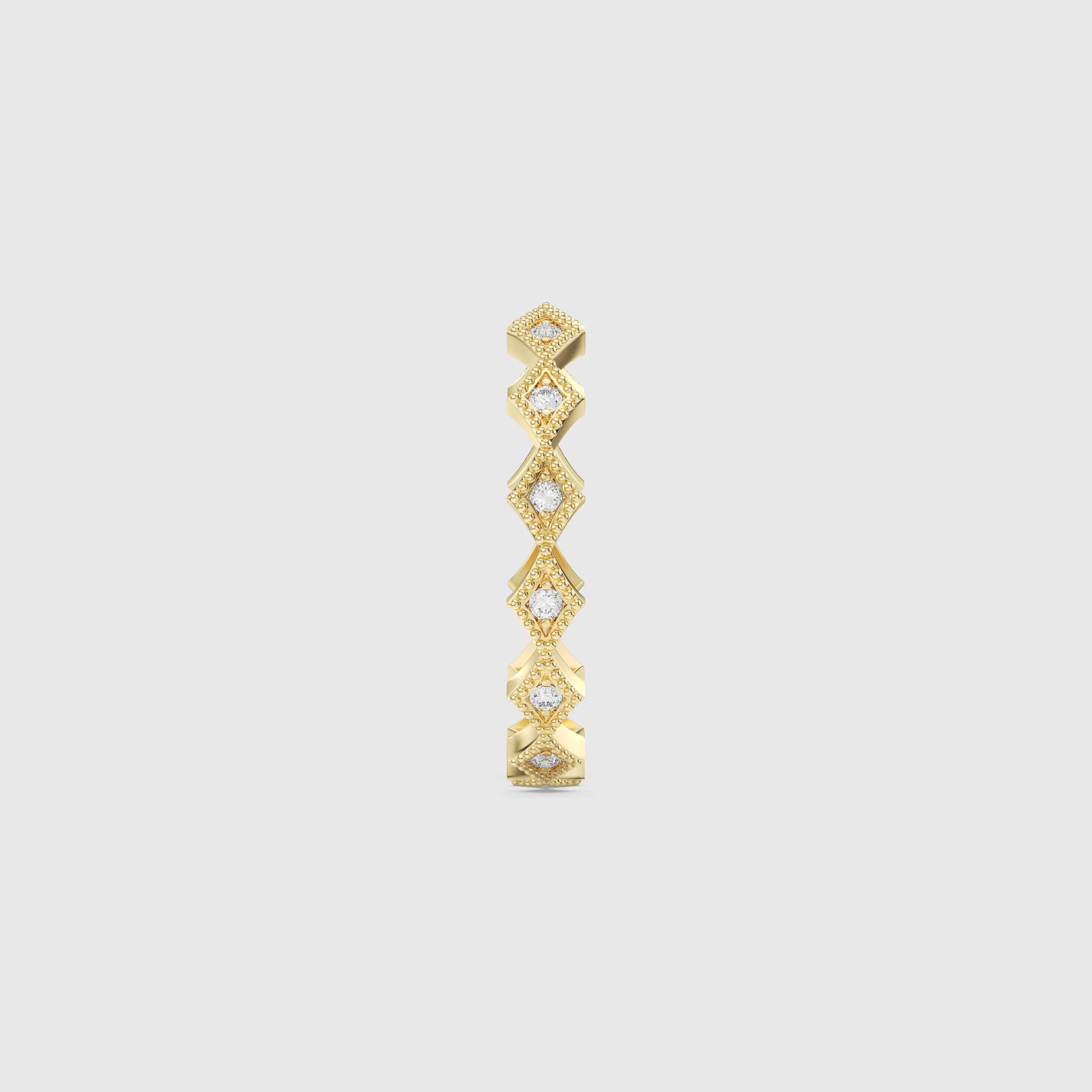 Bague minimaliste avec diamants en forme de poire et de rond