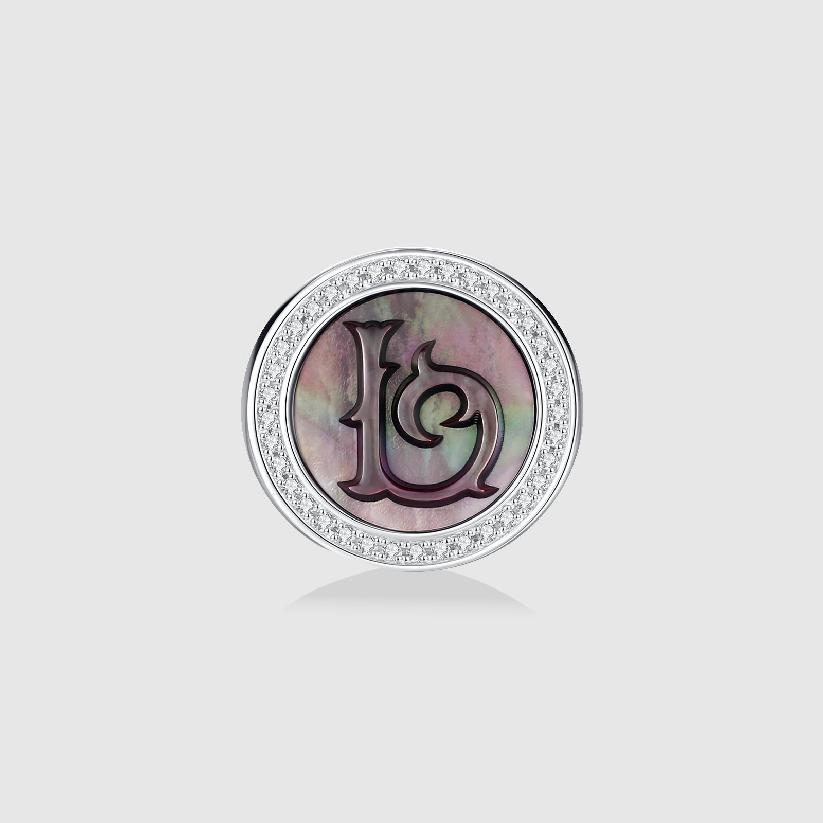 Initial L Stud Earring – Silver & Mother of Pearl