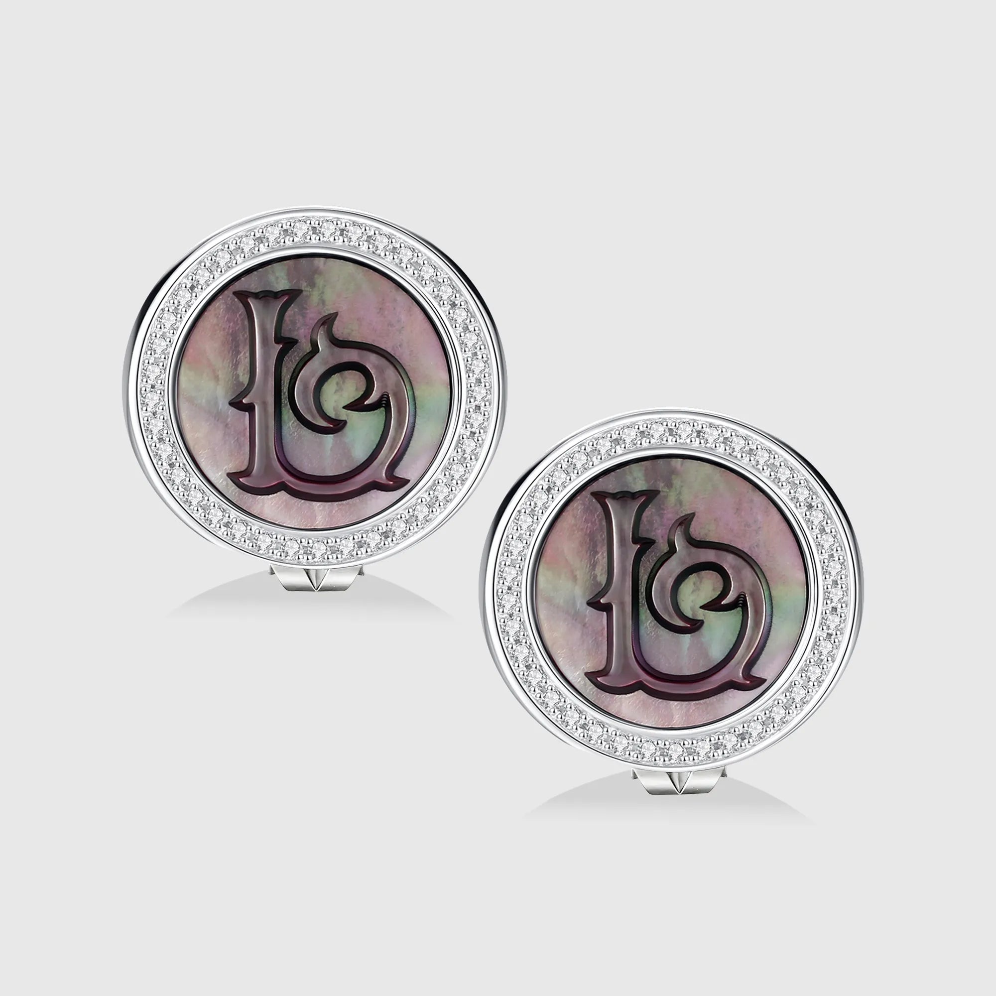 Initial L Stud Earring – Silver & Mother of Pearl