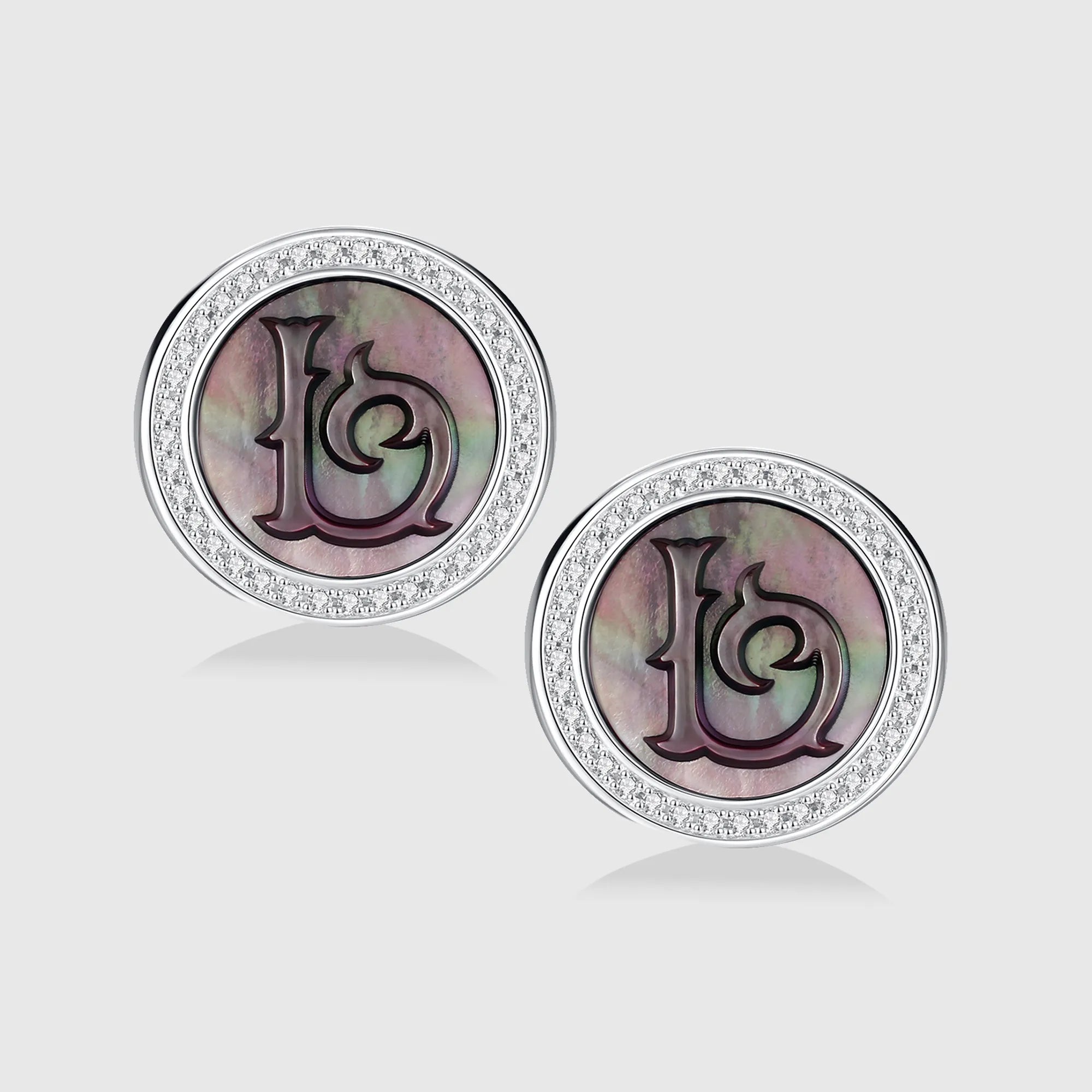 Initial L Stud Earring – Silver & Mother of Pearl