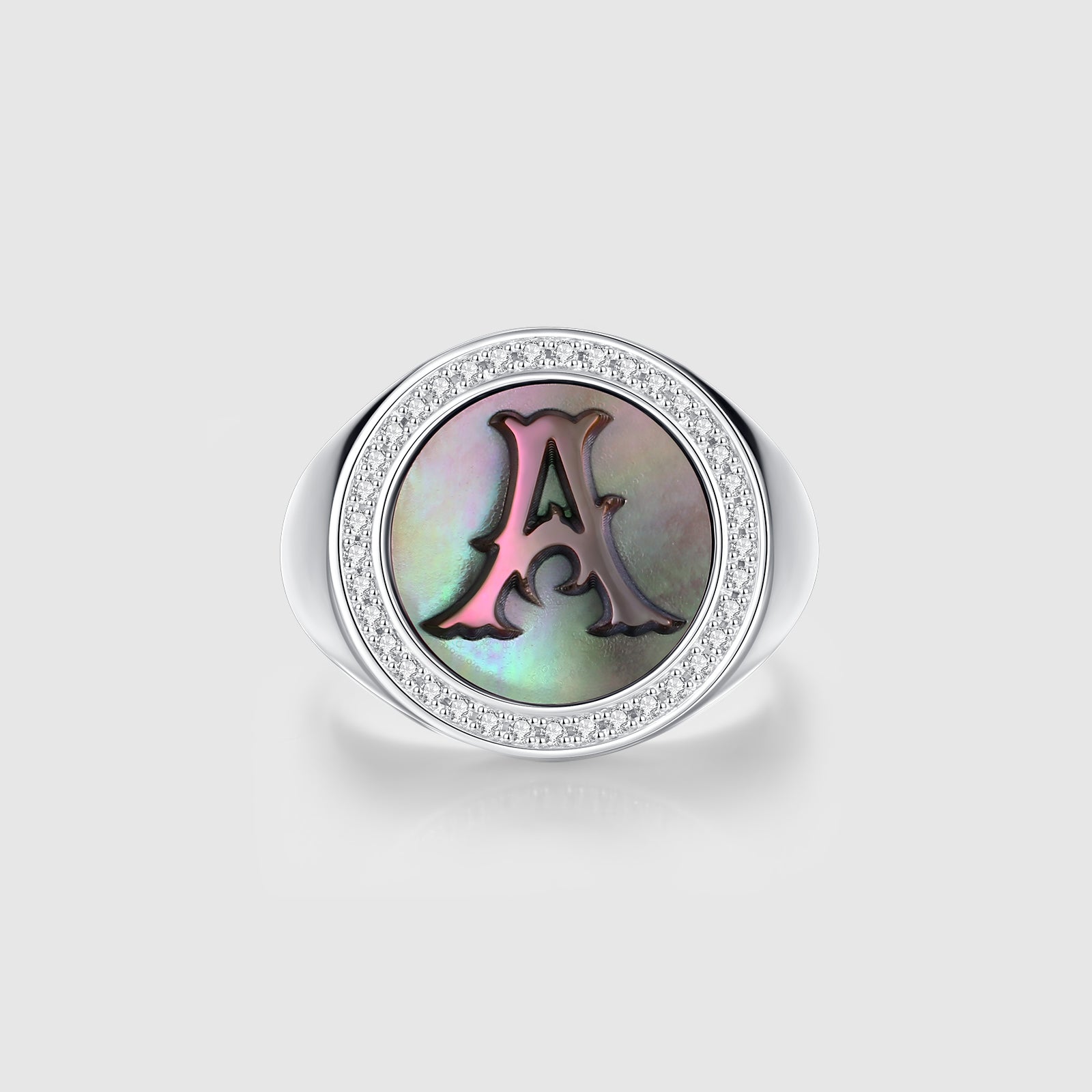 Custom Vintage Signet Alphabet Ring丨Initial A