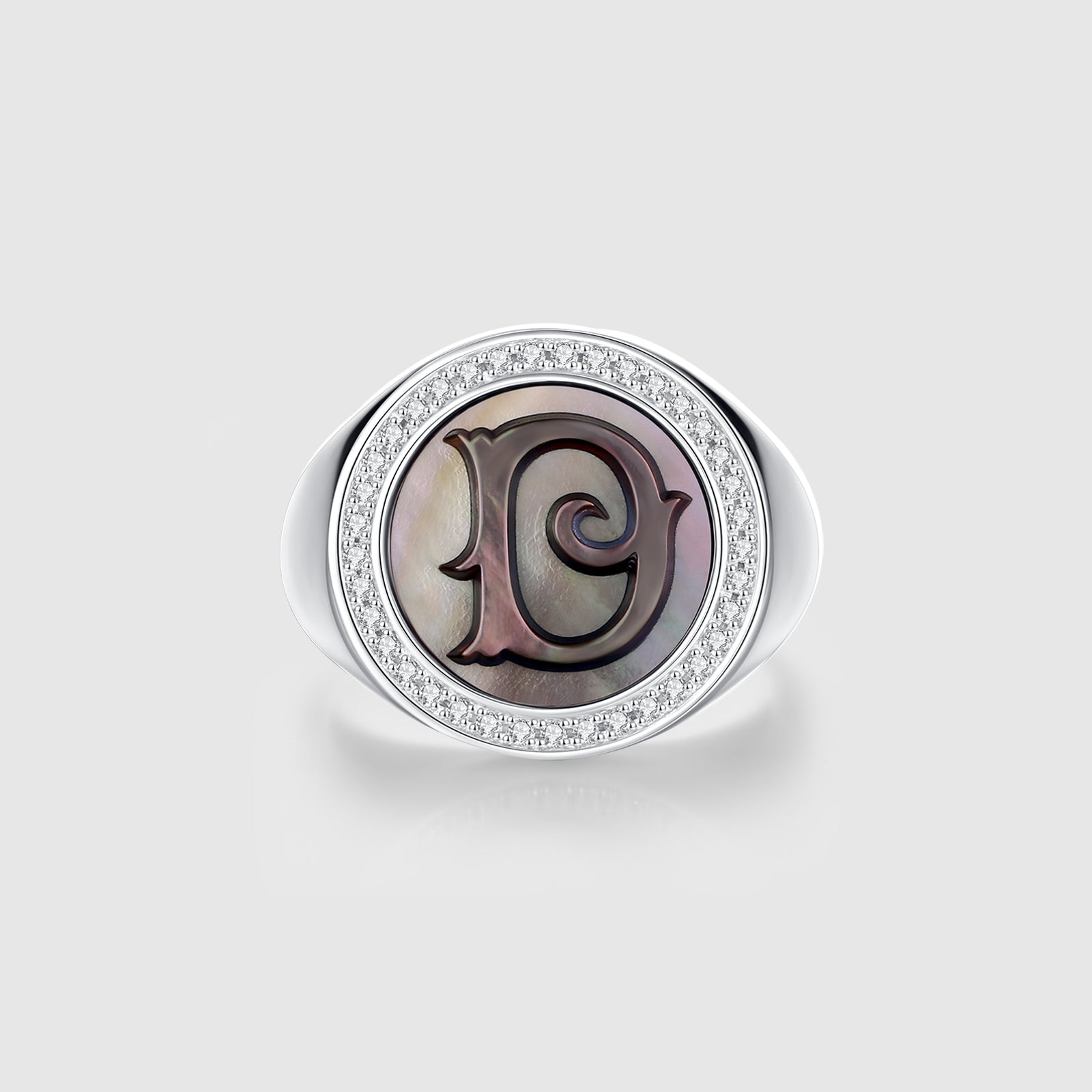 Custom Vintage Signet Alphabet Ring丨Initial D