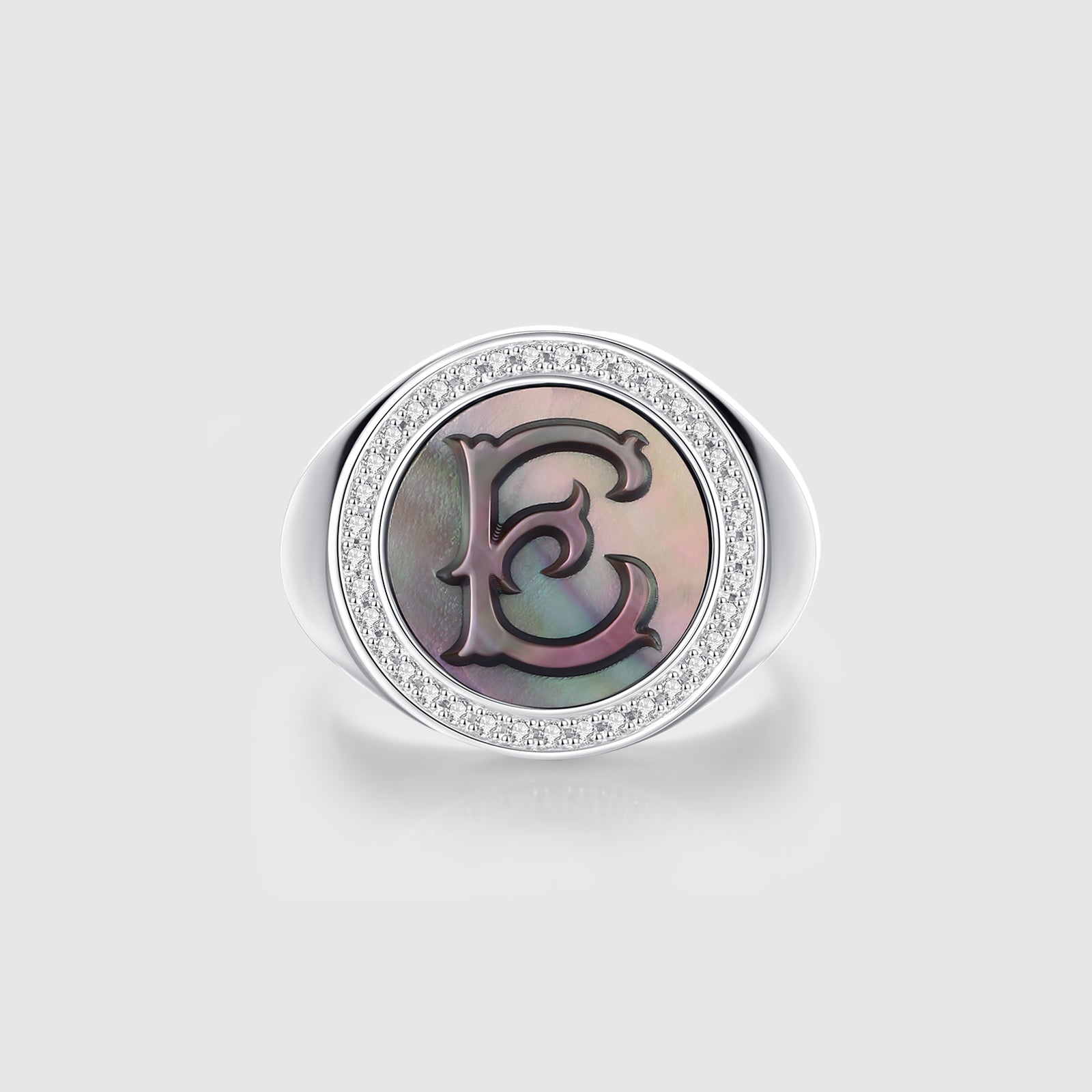 Custom Vintage Signet Alphabet Ring丨Initial E
