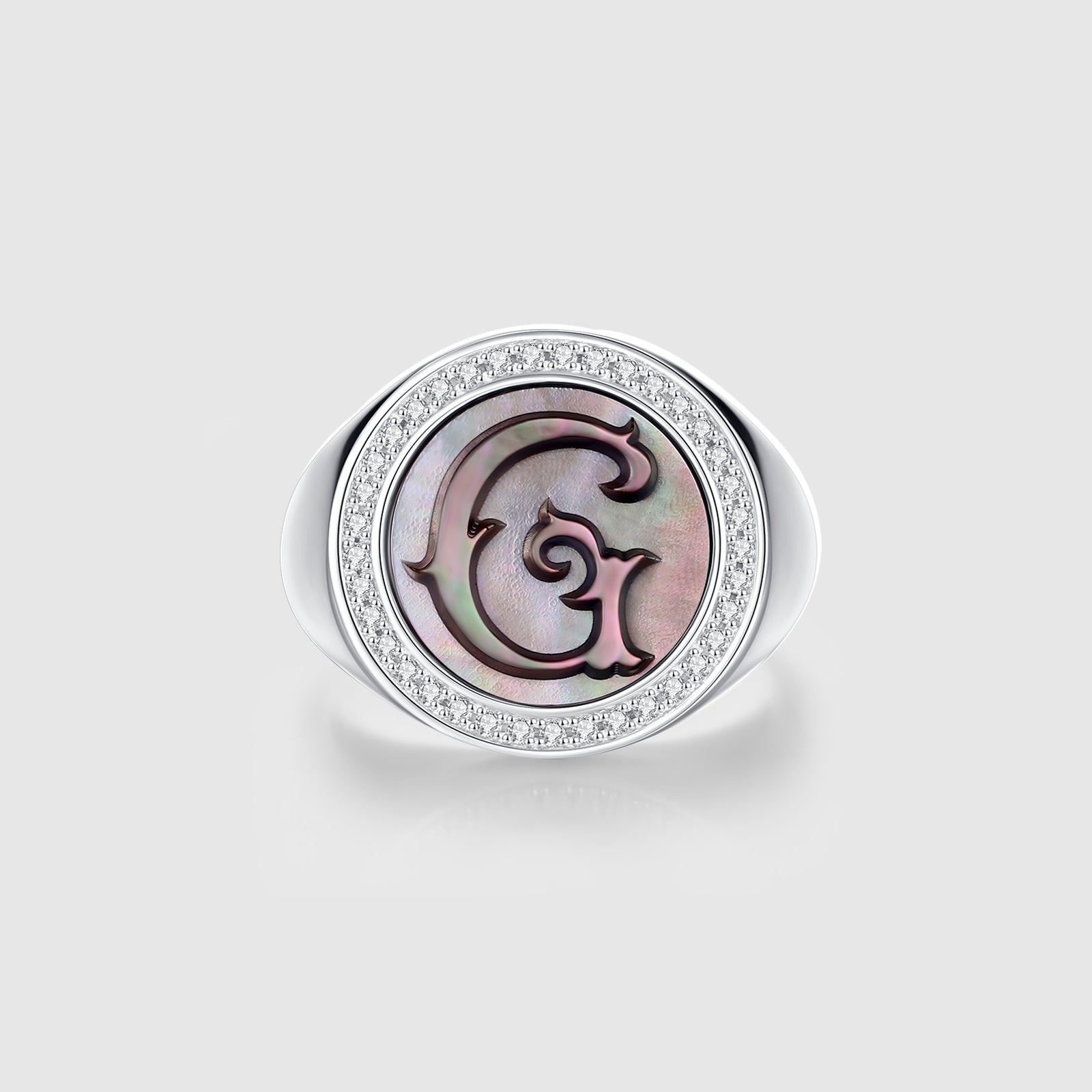Custom Vintage Signet Alphabet Ring丨Initial G