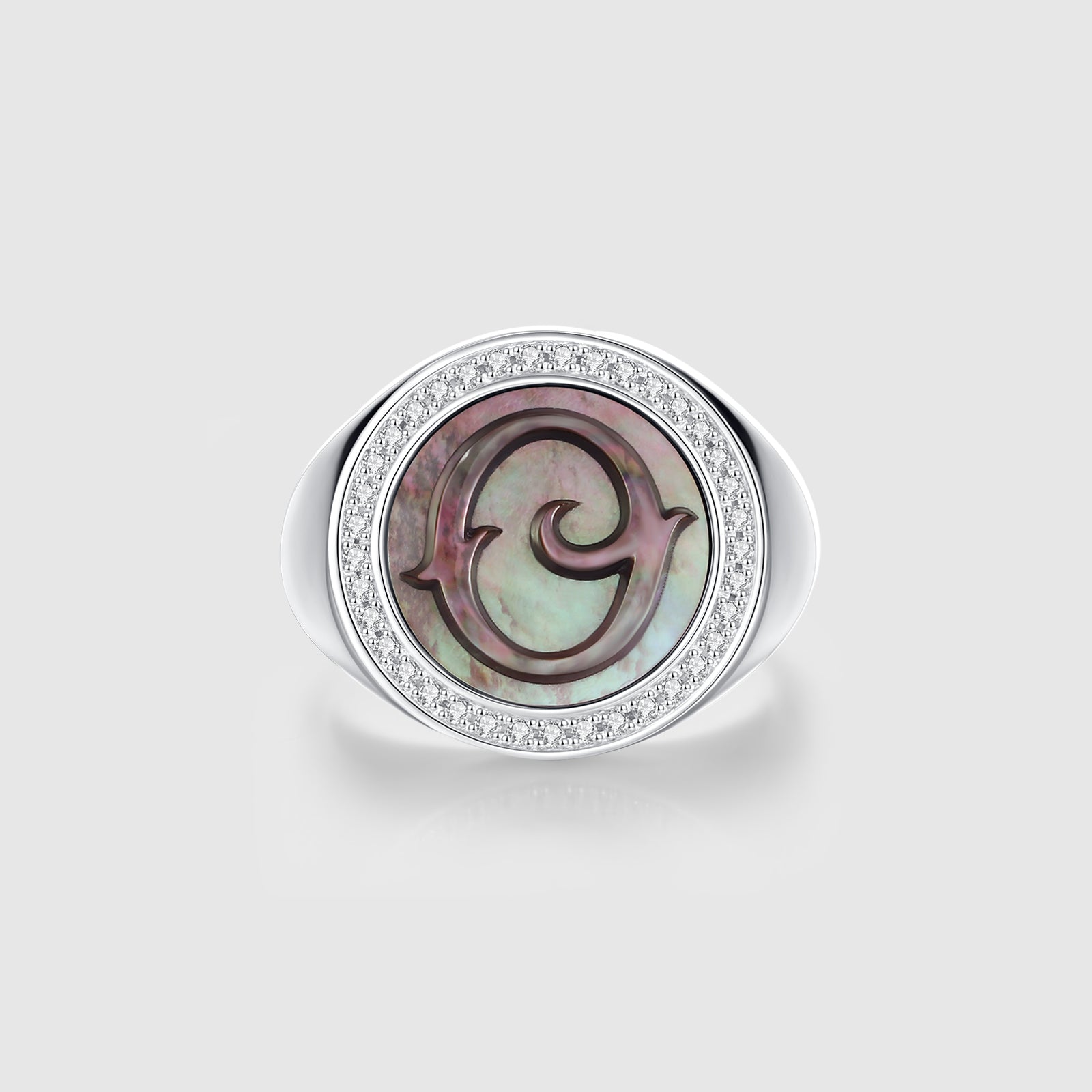 Custom Vintage Signet Alphabet Ring丨Initial O