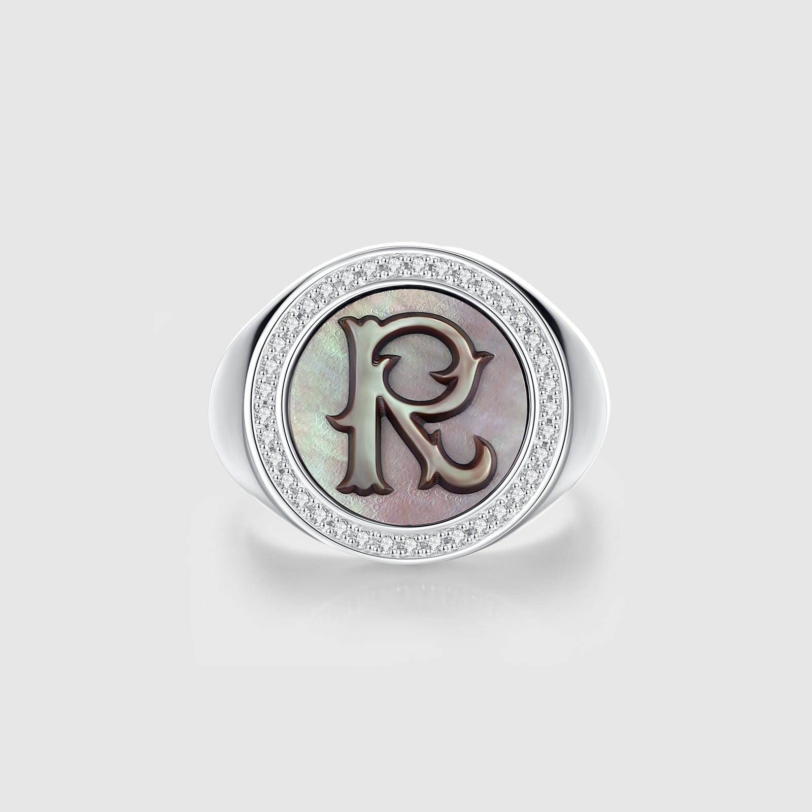 Custom Vintage Signet Alphabet Ring丨Initial R