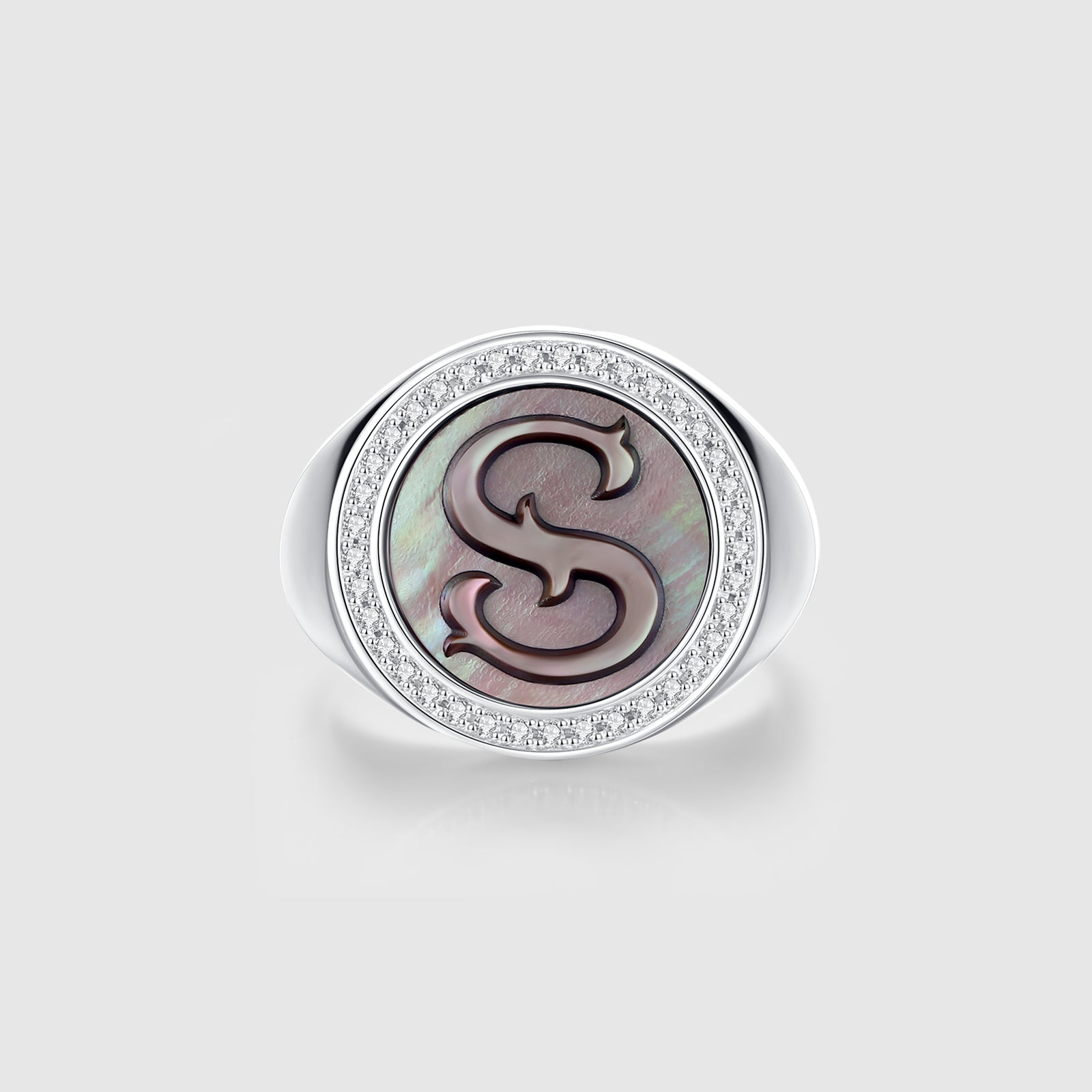 Custom Vintage Signet Alphabet Ring丨Initial S