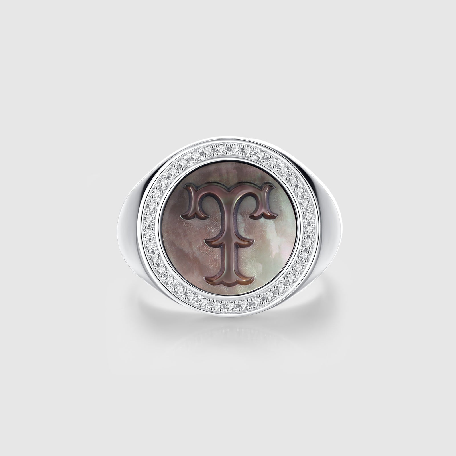 Custom Vintage Signet Alphabet Ring丨Initial T