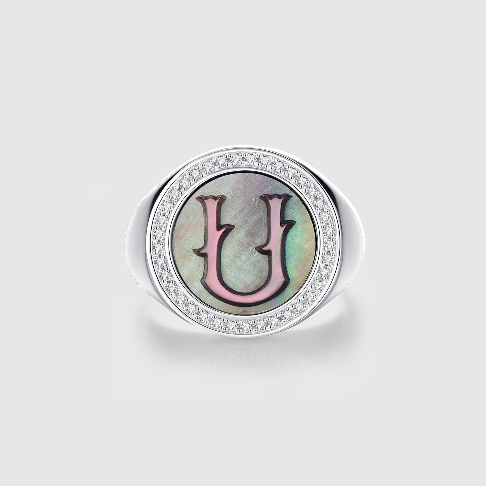 Custom Vintage Signet Alphabet Ring丨Initial U