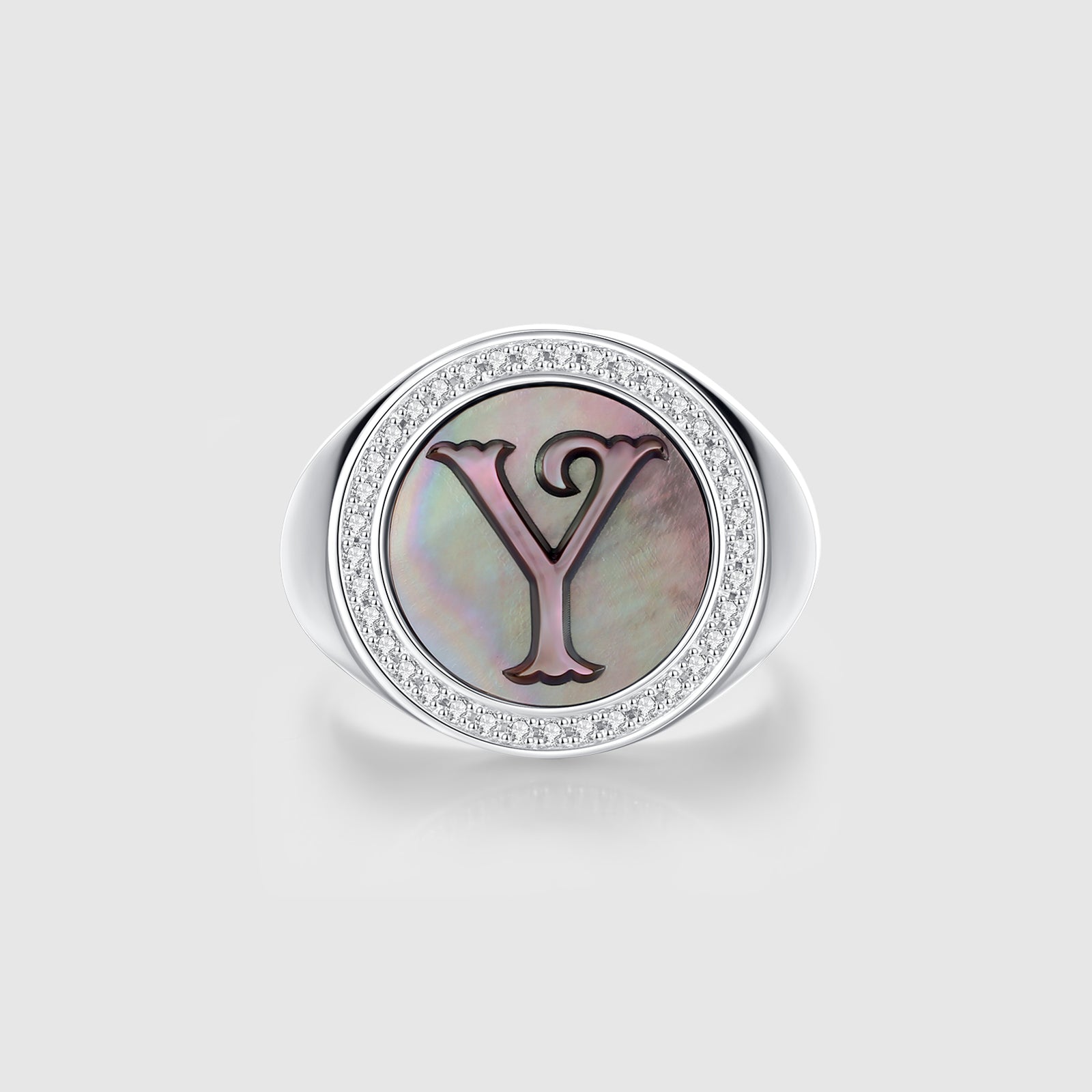 Custom Vintage Signet Alphabet Ring丨Initial Y