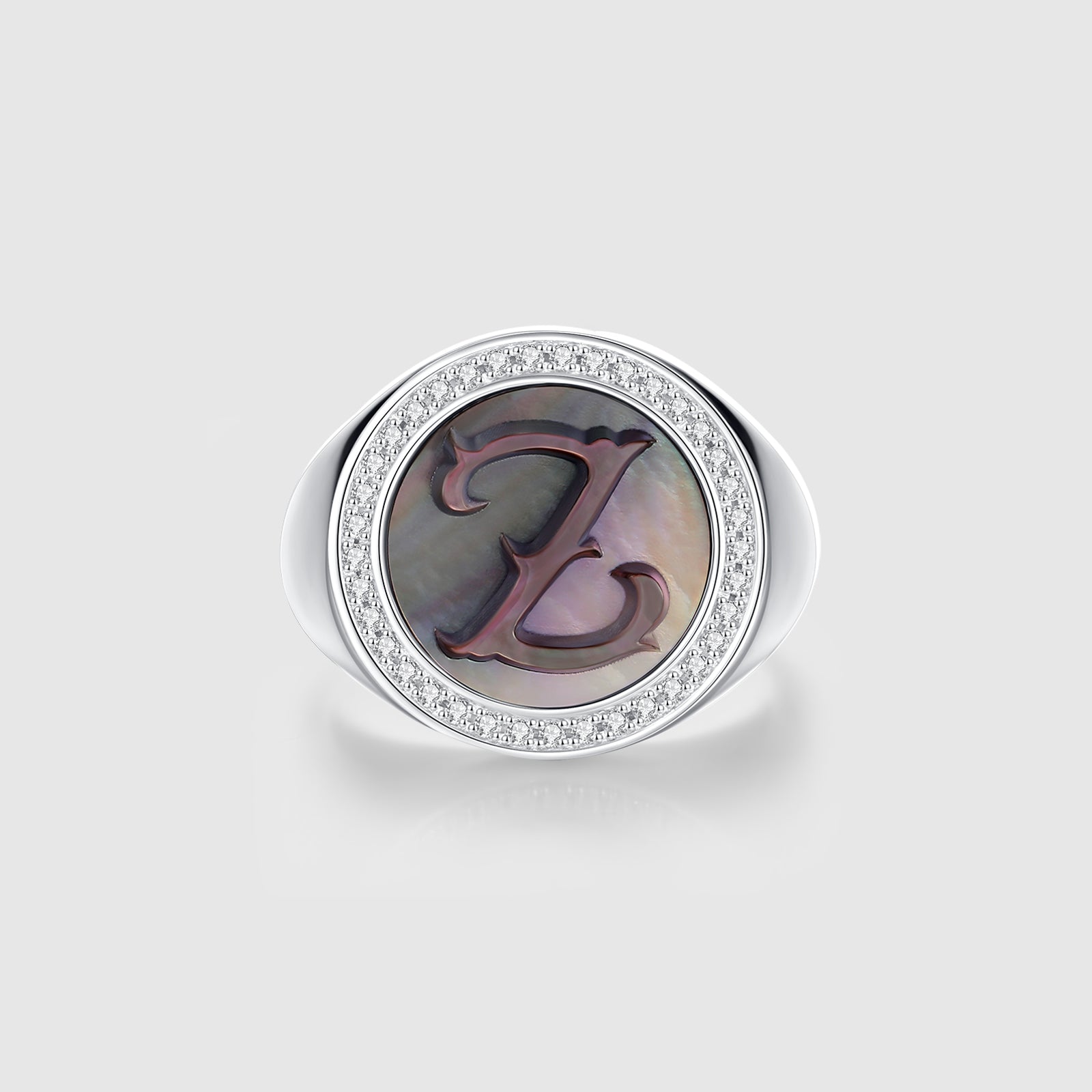 Custom Vintage Signet Alphabet Ring丨Initial Z