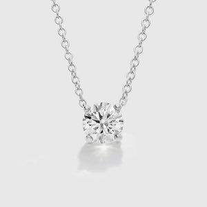 Classic 4-Prong Lab Diamond Solitaire Necklace in 18K Gold