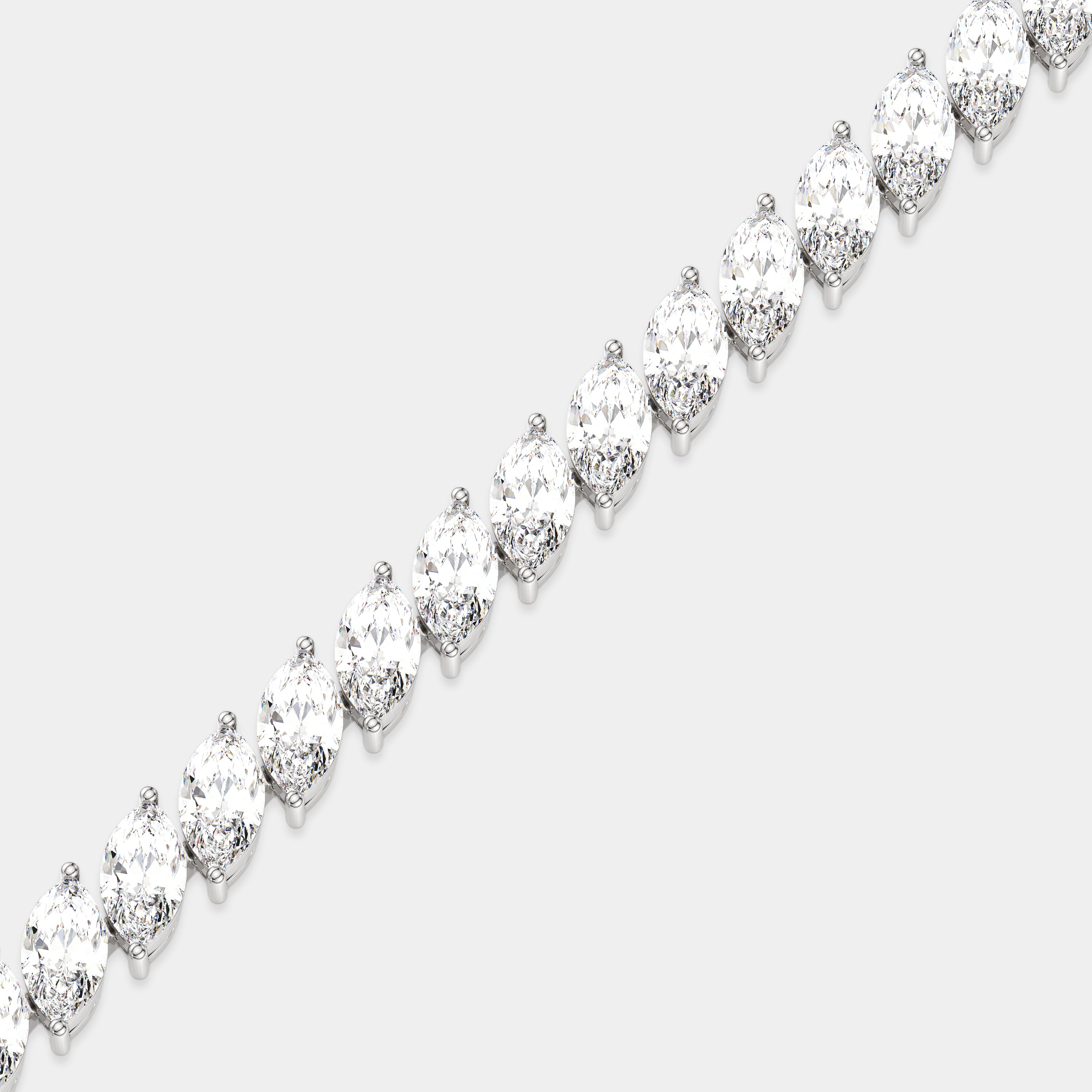 Leaf-Inspired Marquise-Cut Diamond Tennis Necklace