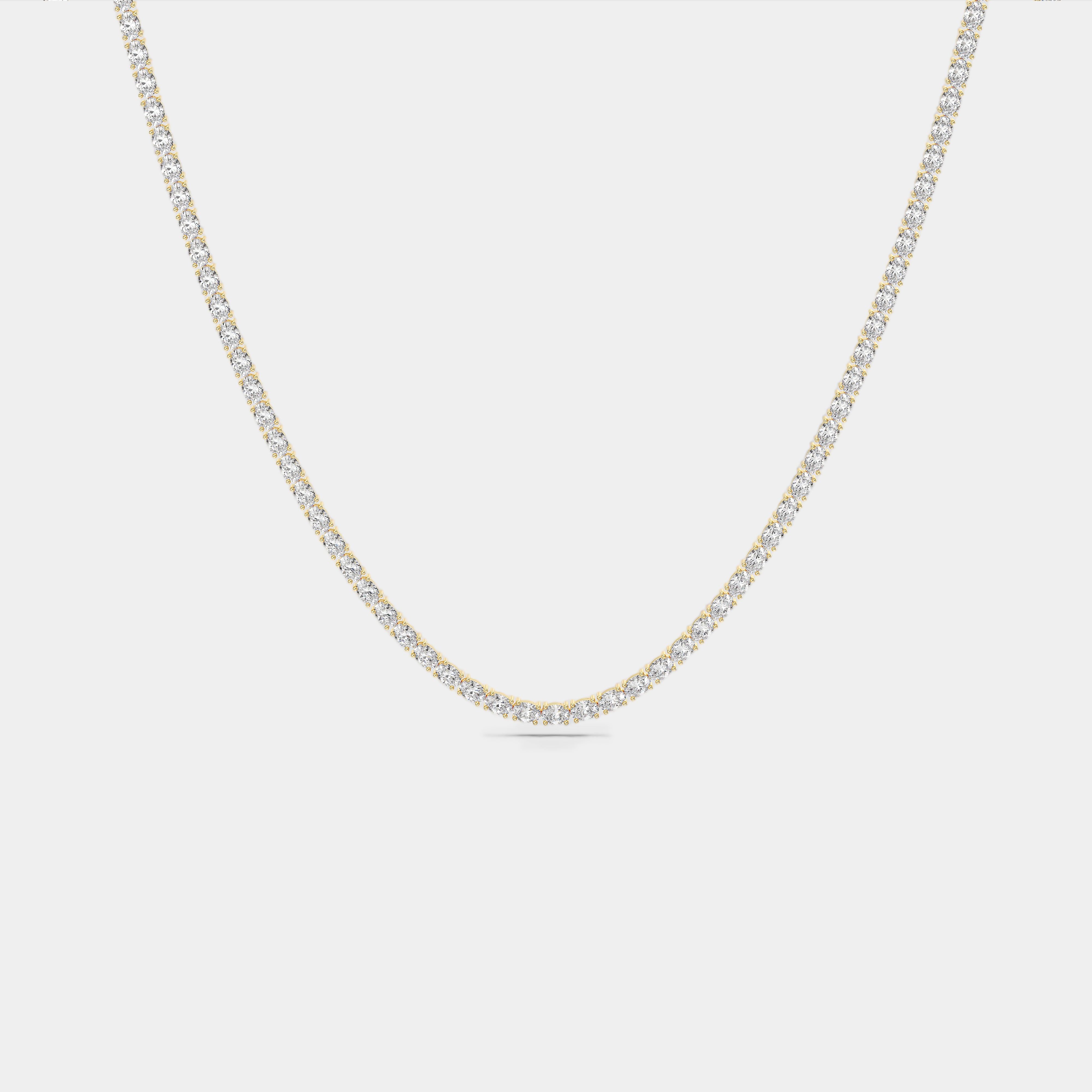 Timeless Elegance Oval-Cut Diamond Tennis Necklace