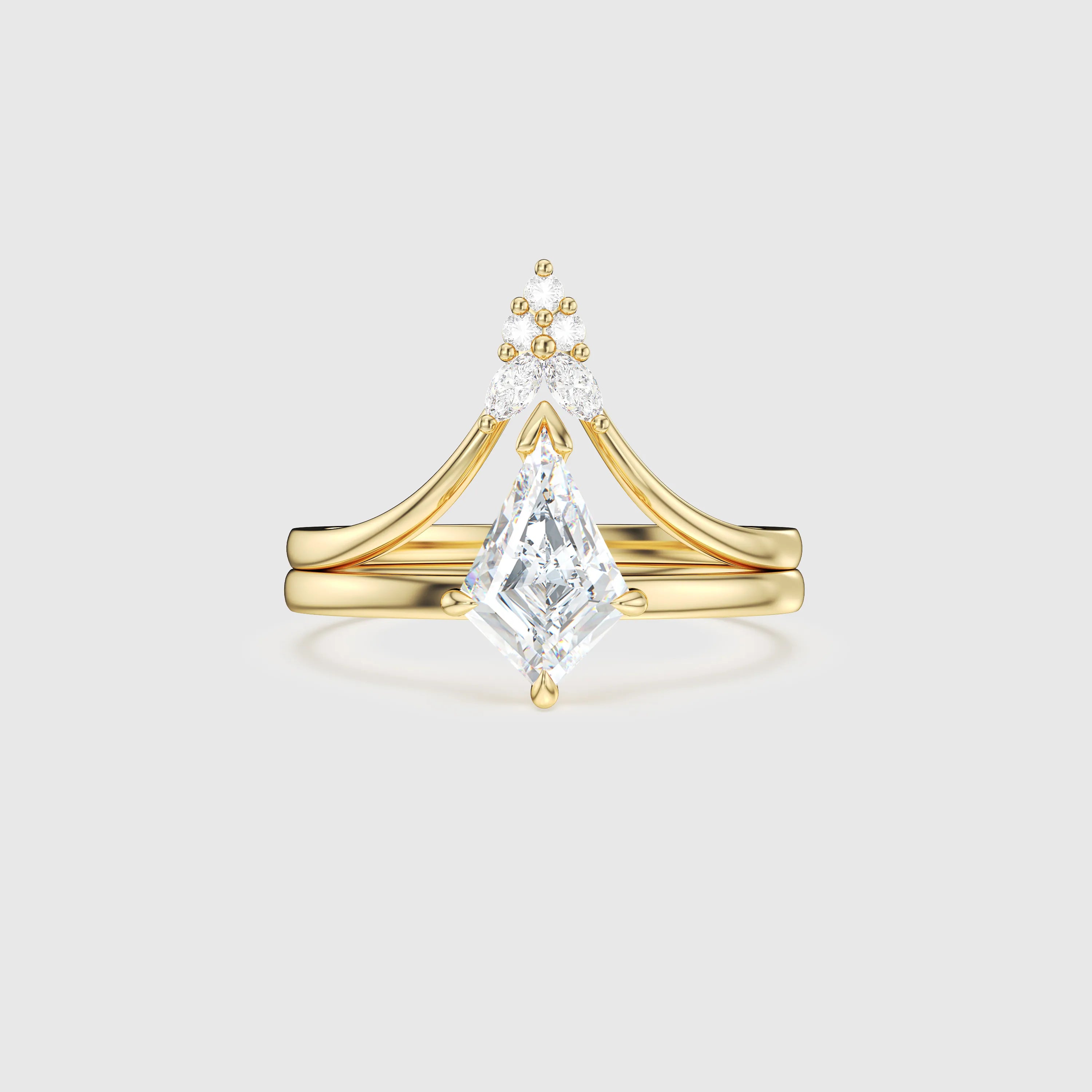 NEXUS Kite Cut Lab Diamond Classic Grace Bridal Set 2PCs