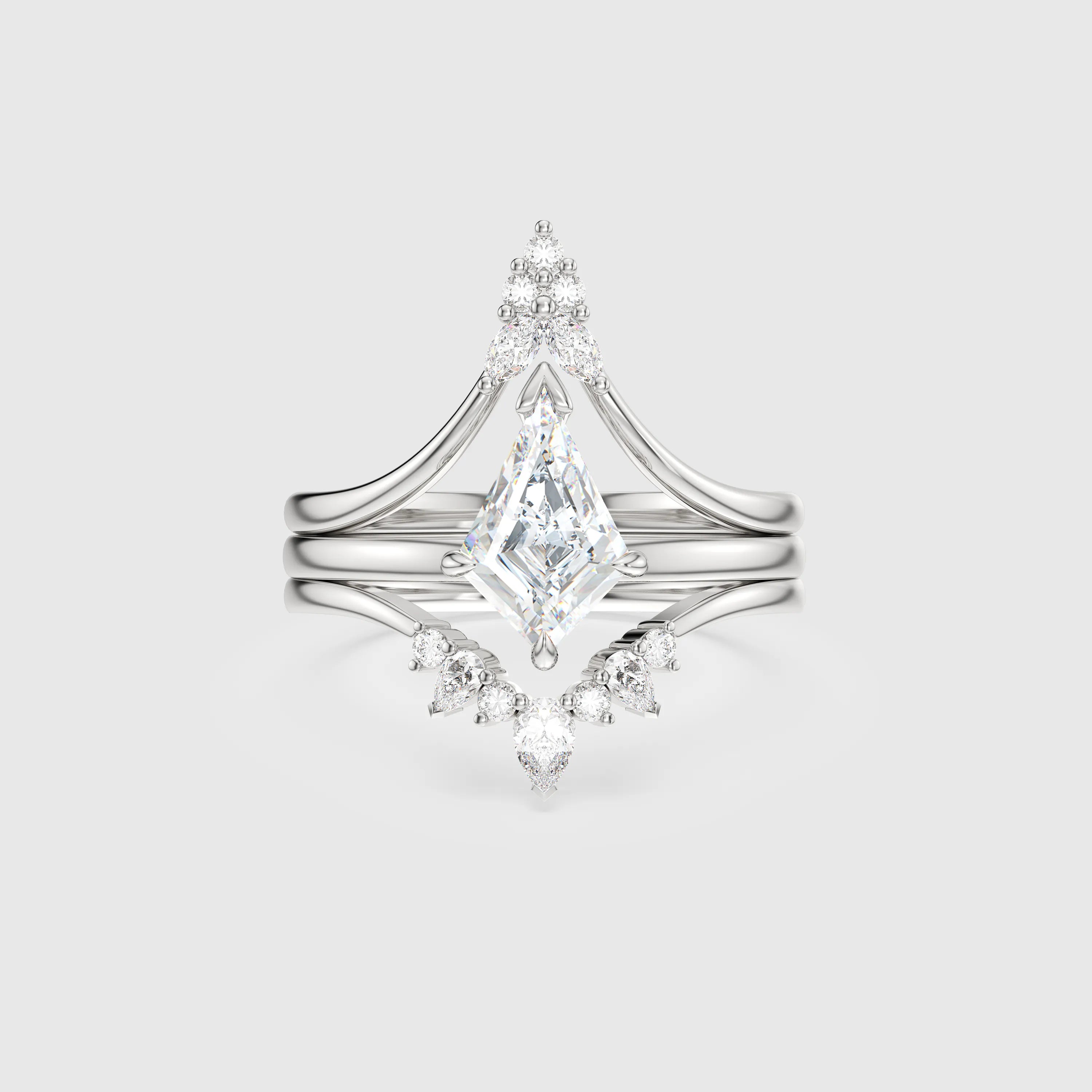 NEXUS Kite Cut Lab Diamond Eternal Harmony Bridal Set 3PCs