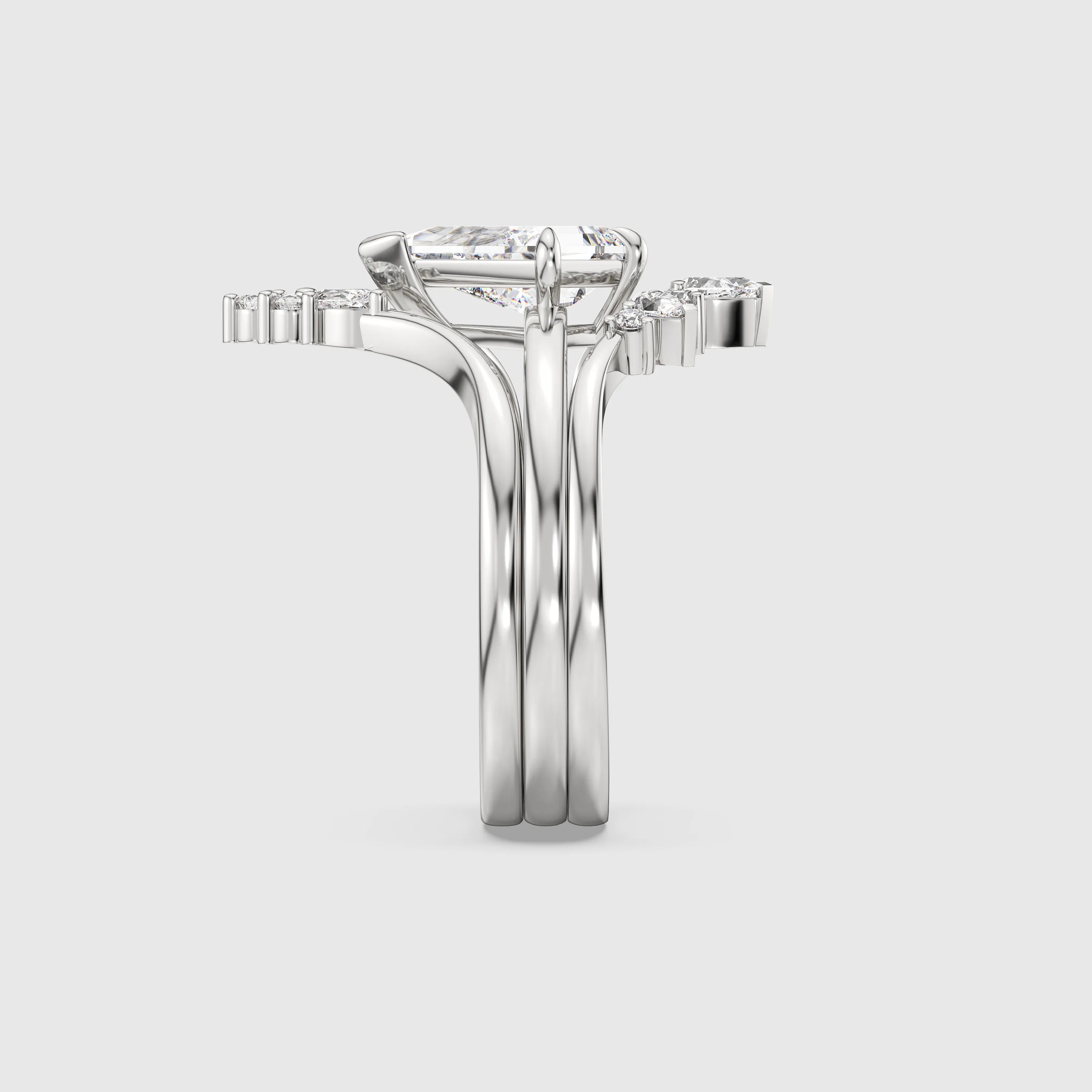 NEXUS Kite Cut Lab Diamond Eternal Harmony Bridal Set 3PCs