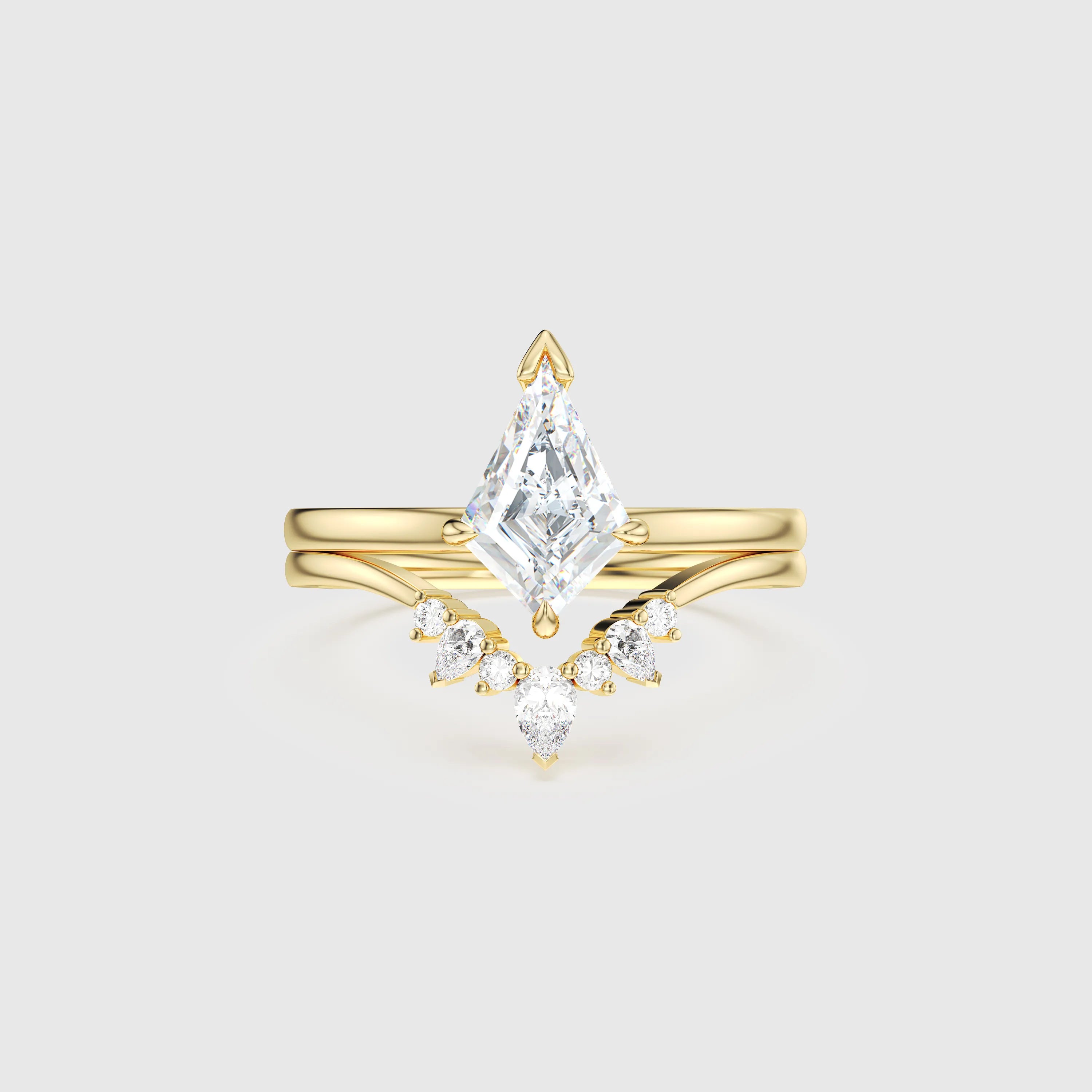 NEXUS Kite Cut Lab Diamond Serene Balance Bridal Set 2PCs