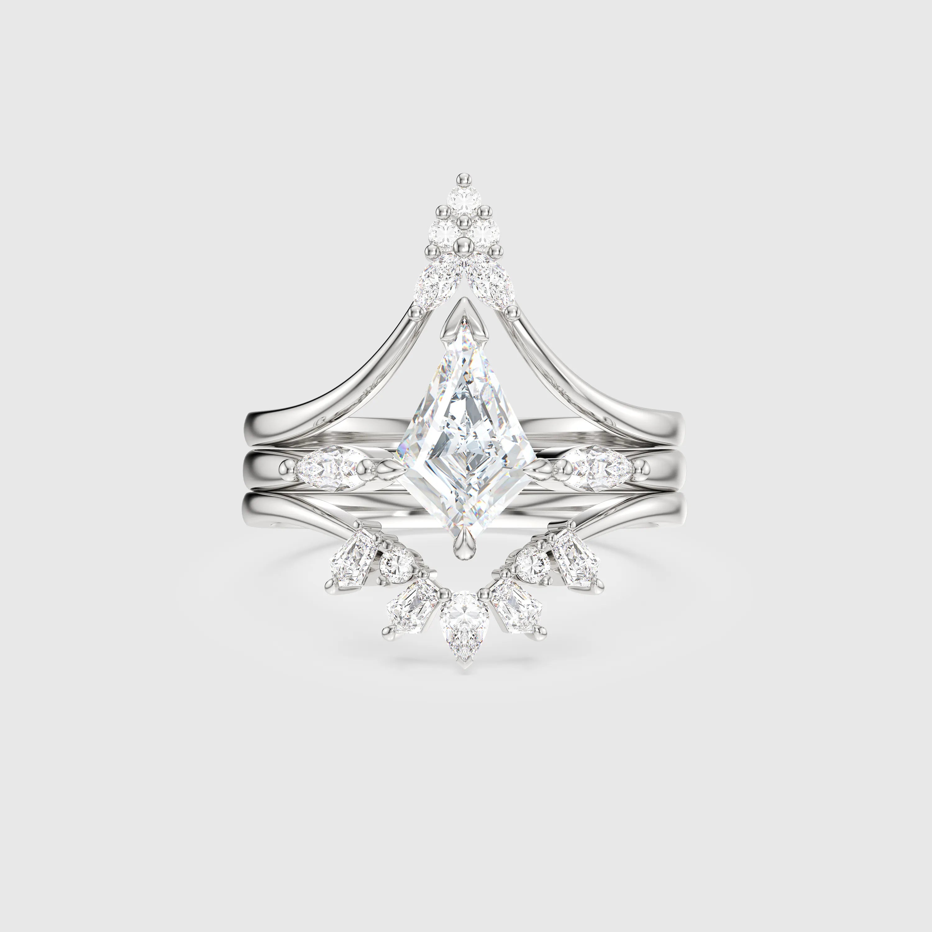 NEXUS Kite Cut Lab Diamond Eternal Radiance Bridal Set 3PCs